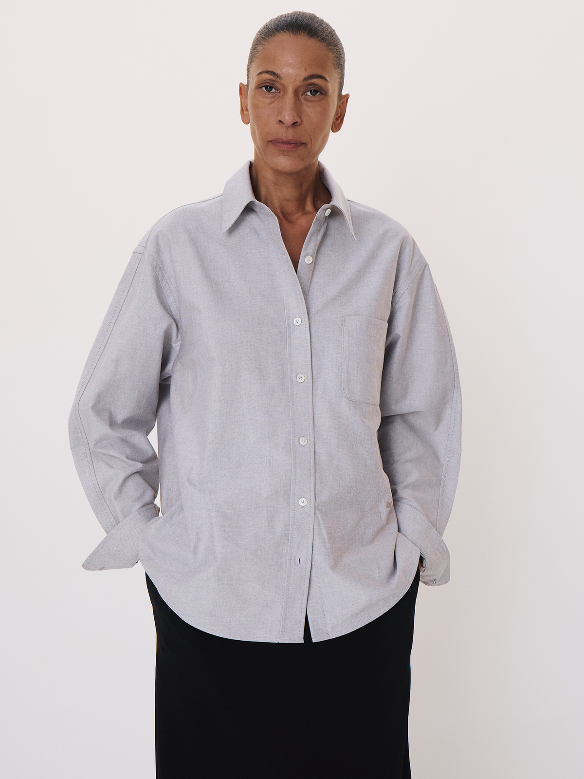 Recto - Volume Sleeve Oxford Shirt (Vintage Brown) product image 1 | TRAB K-Fashion Australia