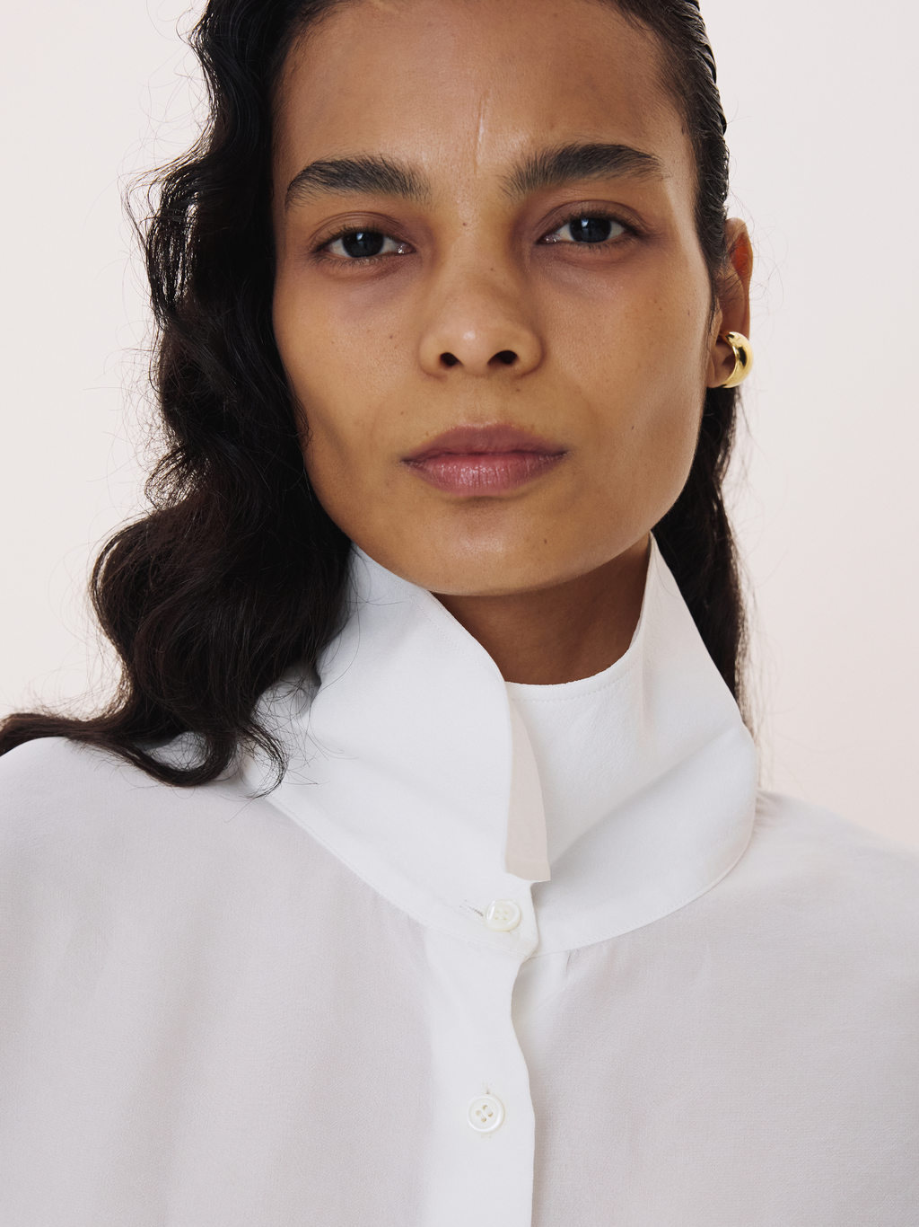 Recto - Point Collar Fluid Shirt (Ivory) product image 3 | TRAB K-Fashion Australia