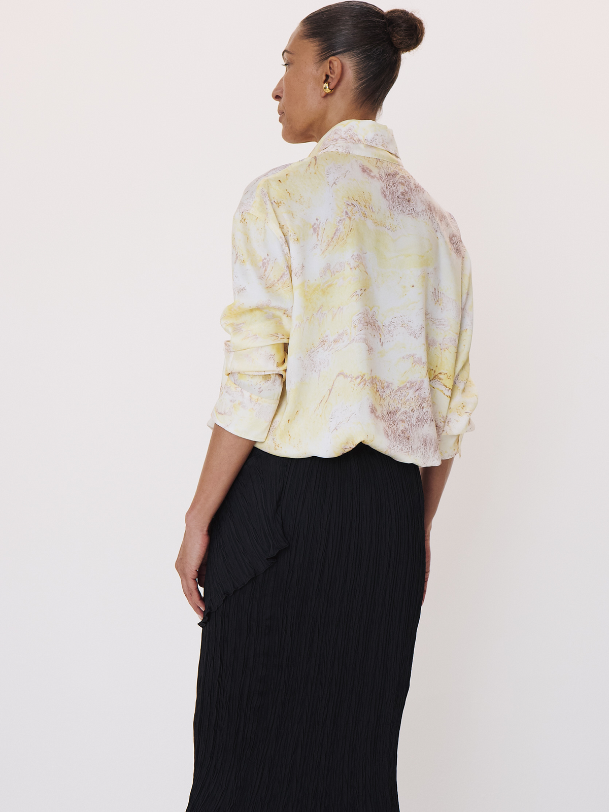 Recto - Marble Print Shirt (Lemon Yellow) product image 2 | TRAB K-Fashion Australia