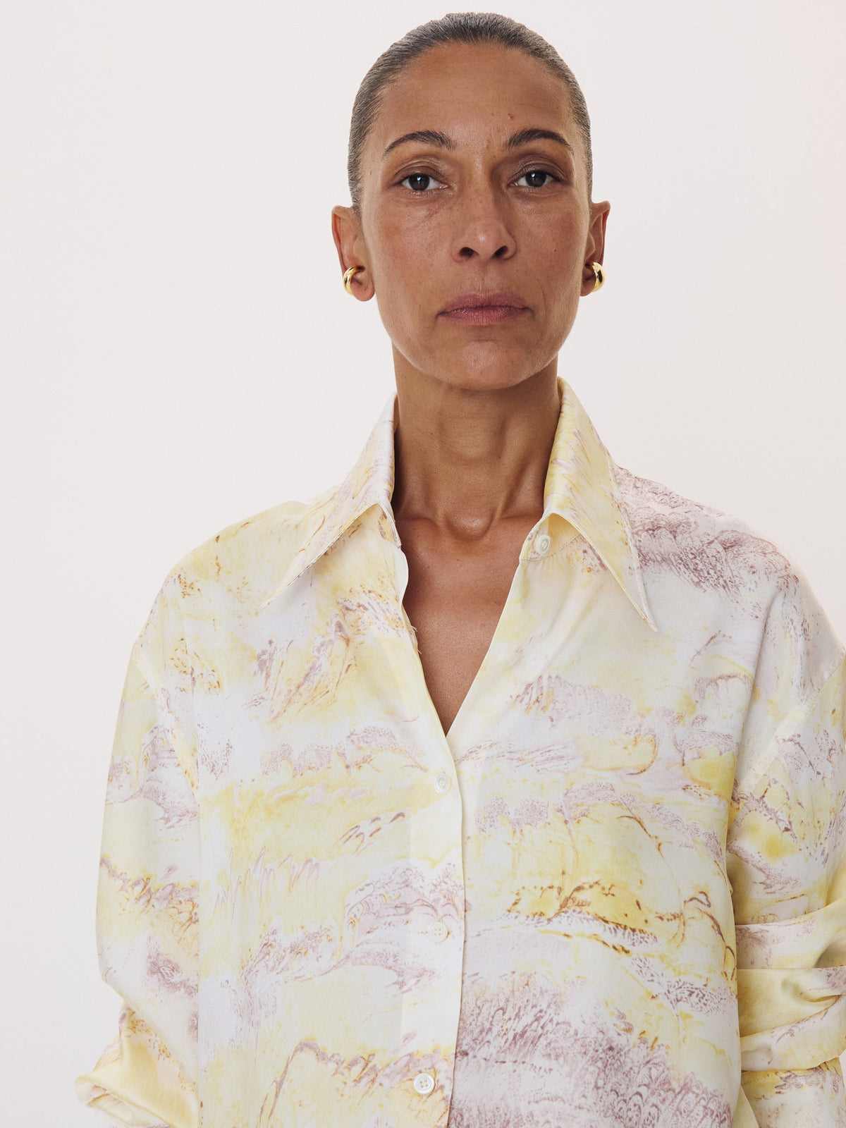 Recto - Marble Print Shirt (Lemon Yellow) product image 3 | TRAB K-Fashion Australia