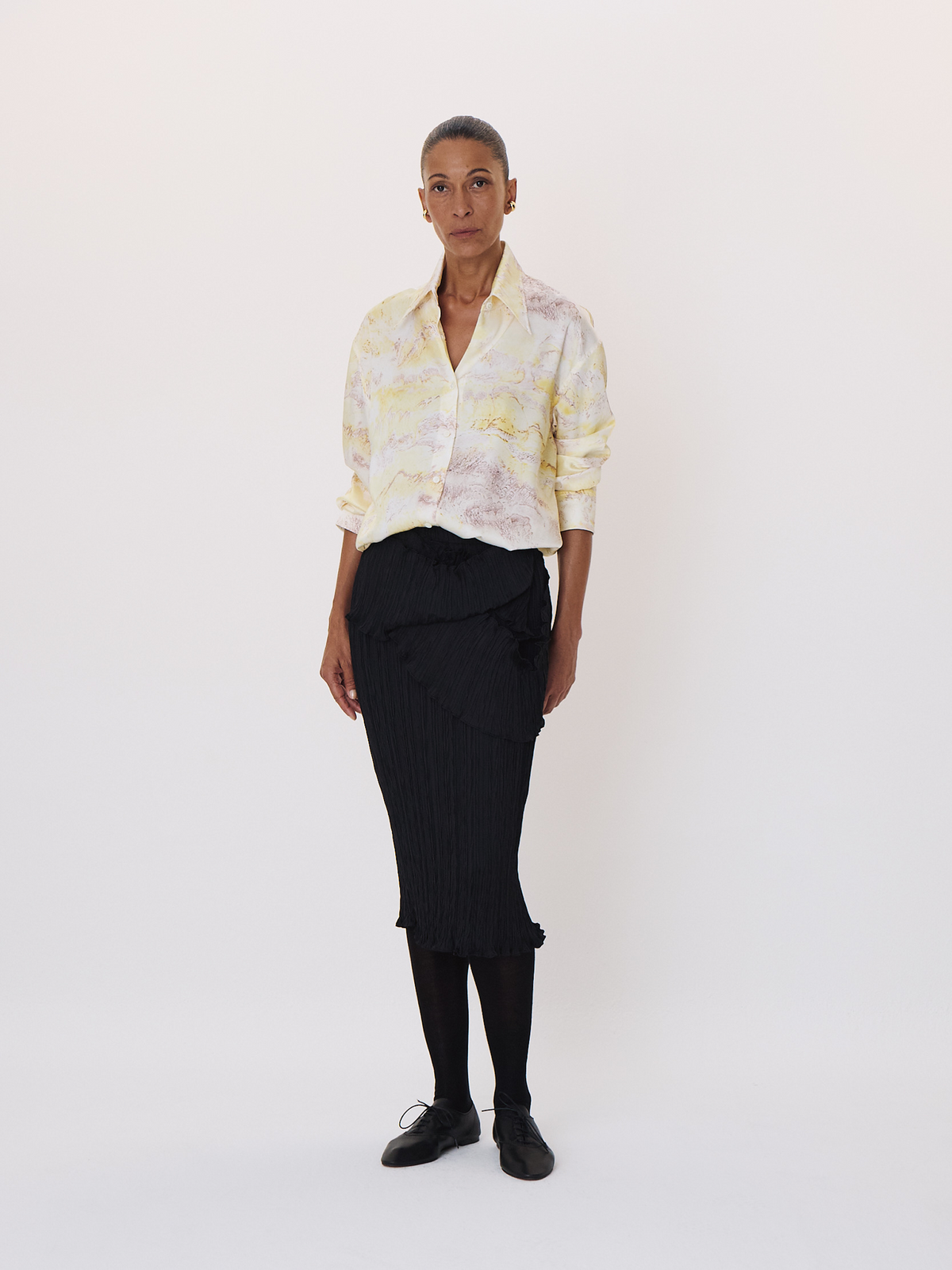 Recto - Marble Print Shirt (Lemon Yellow) product image 1 | TRAB K-Fashion Australia
