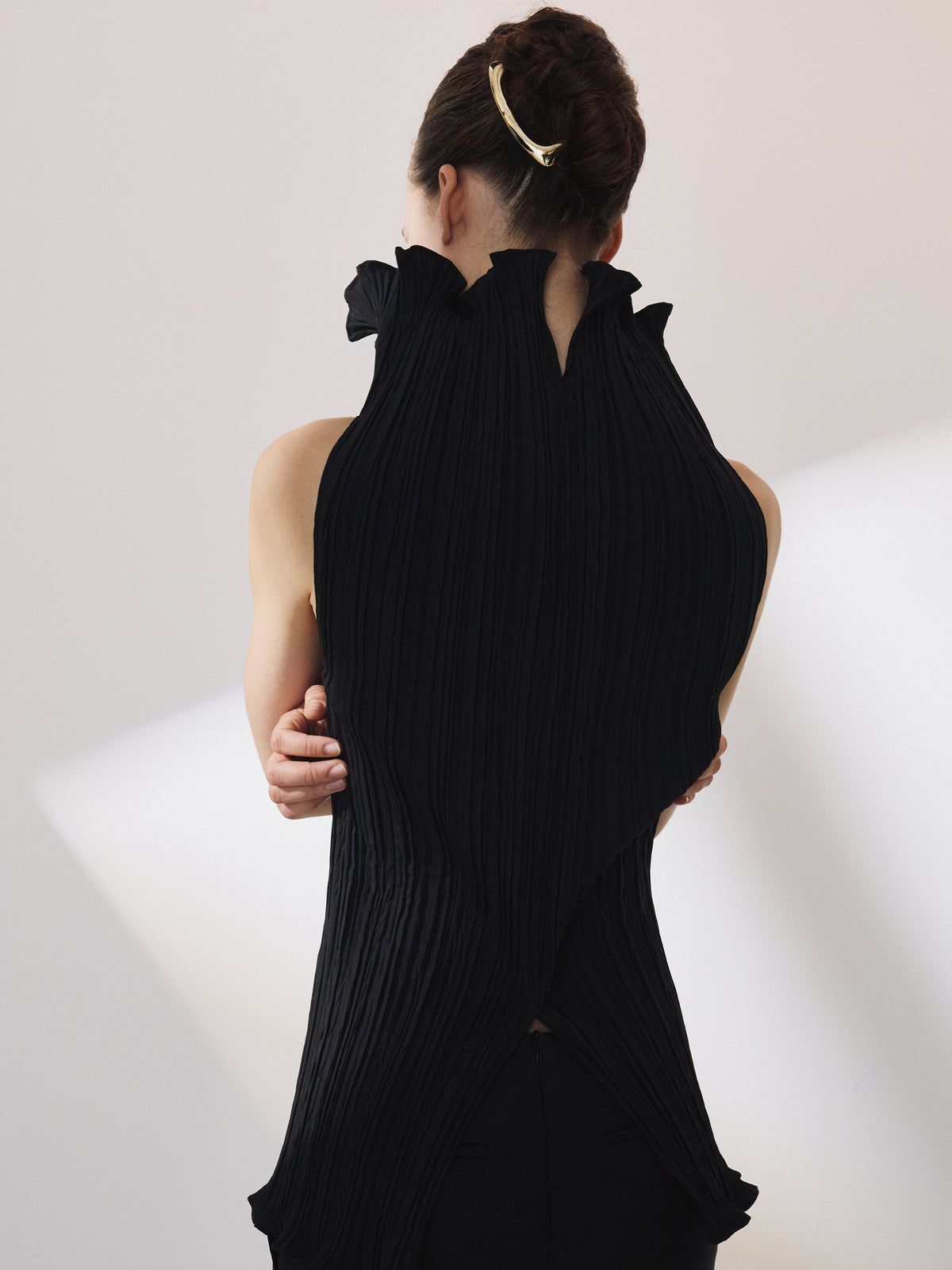 Recto - Pleated High Neck Top (Black) product image 3 | TRAB K-Fashion Australia