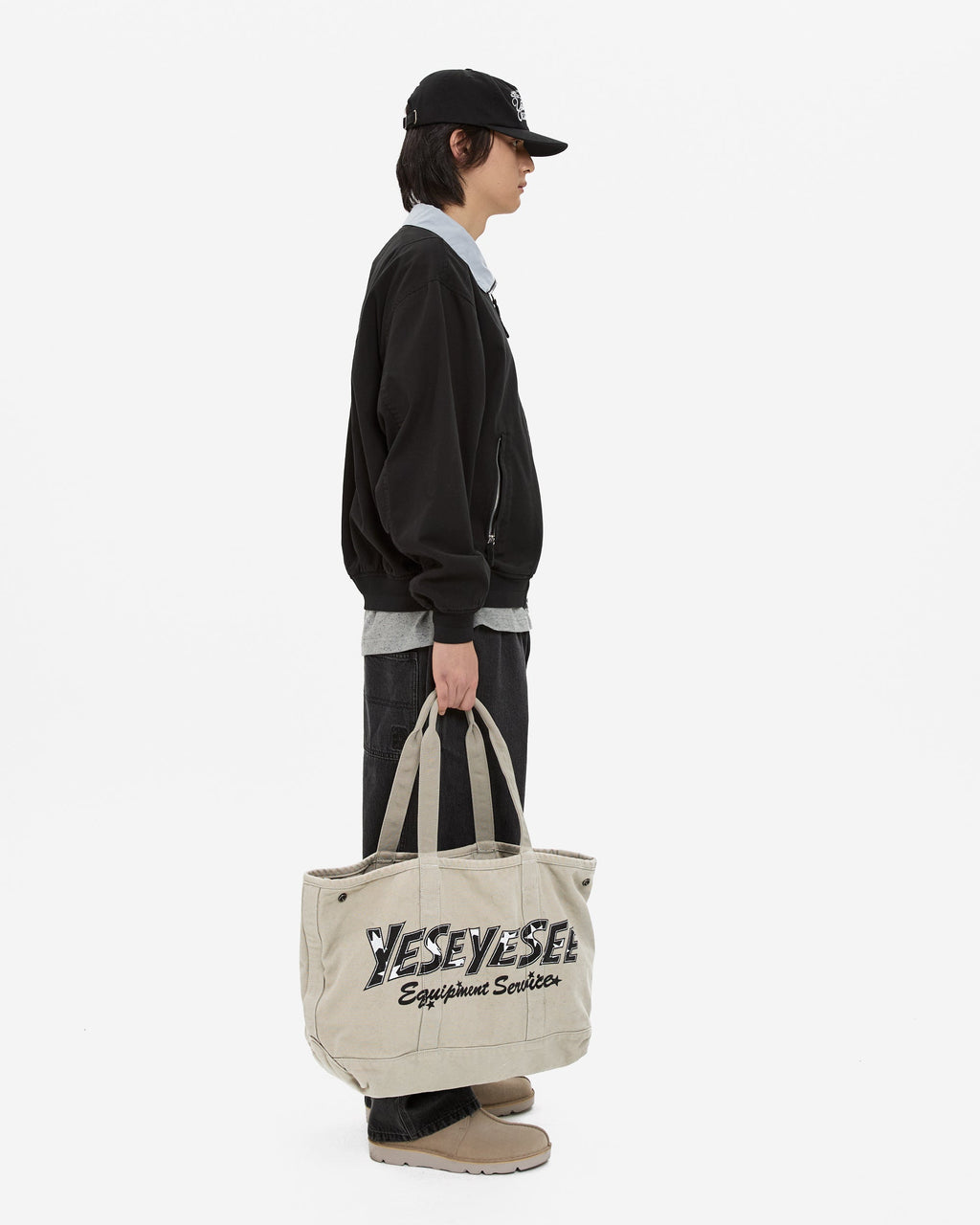 yeseyesee - Rough Canvas Totebag (Cement) product image 6 | TRAB K-Fashion Australia