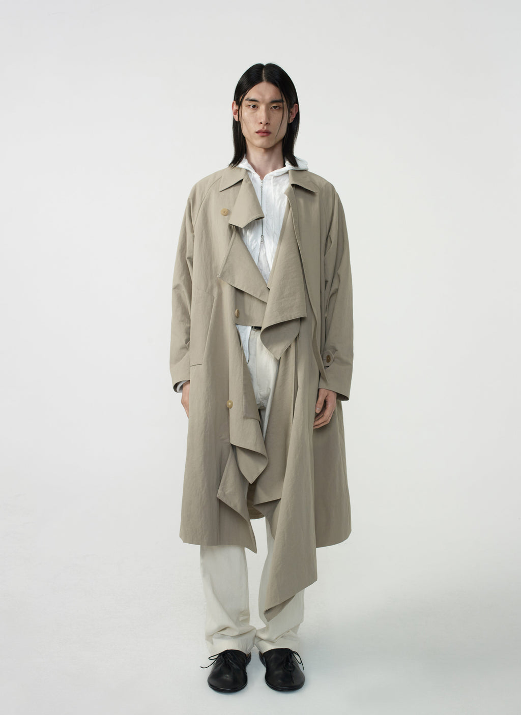 Post Archive Faction - Trimmed Coat (2026) (Sand) product image 2 | TRAB K-Fashion Australia