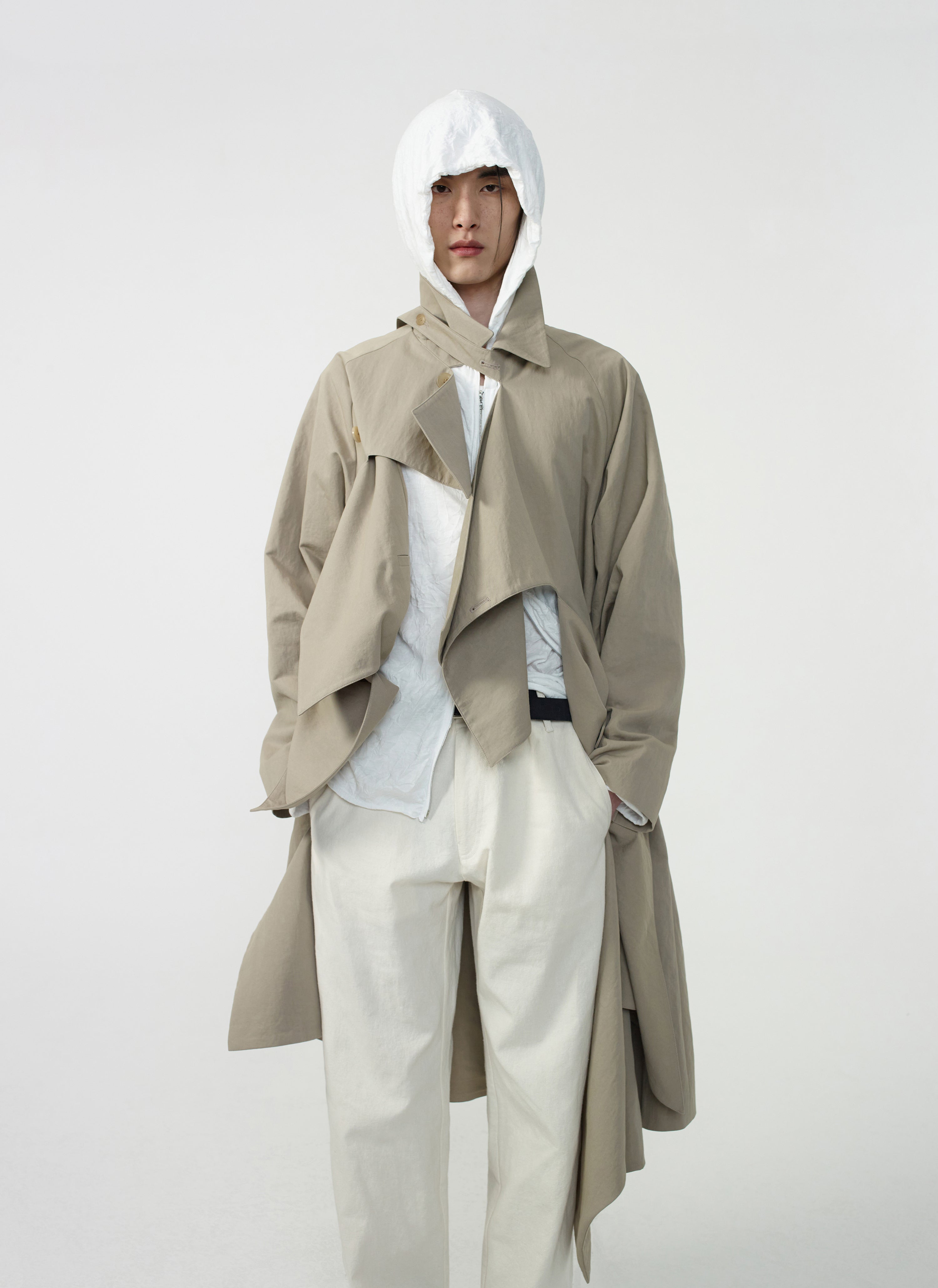 Post Archive Faction - Trimmed Coat (2026) (Sand) product image 1 | TRAB K-Fashion Australia