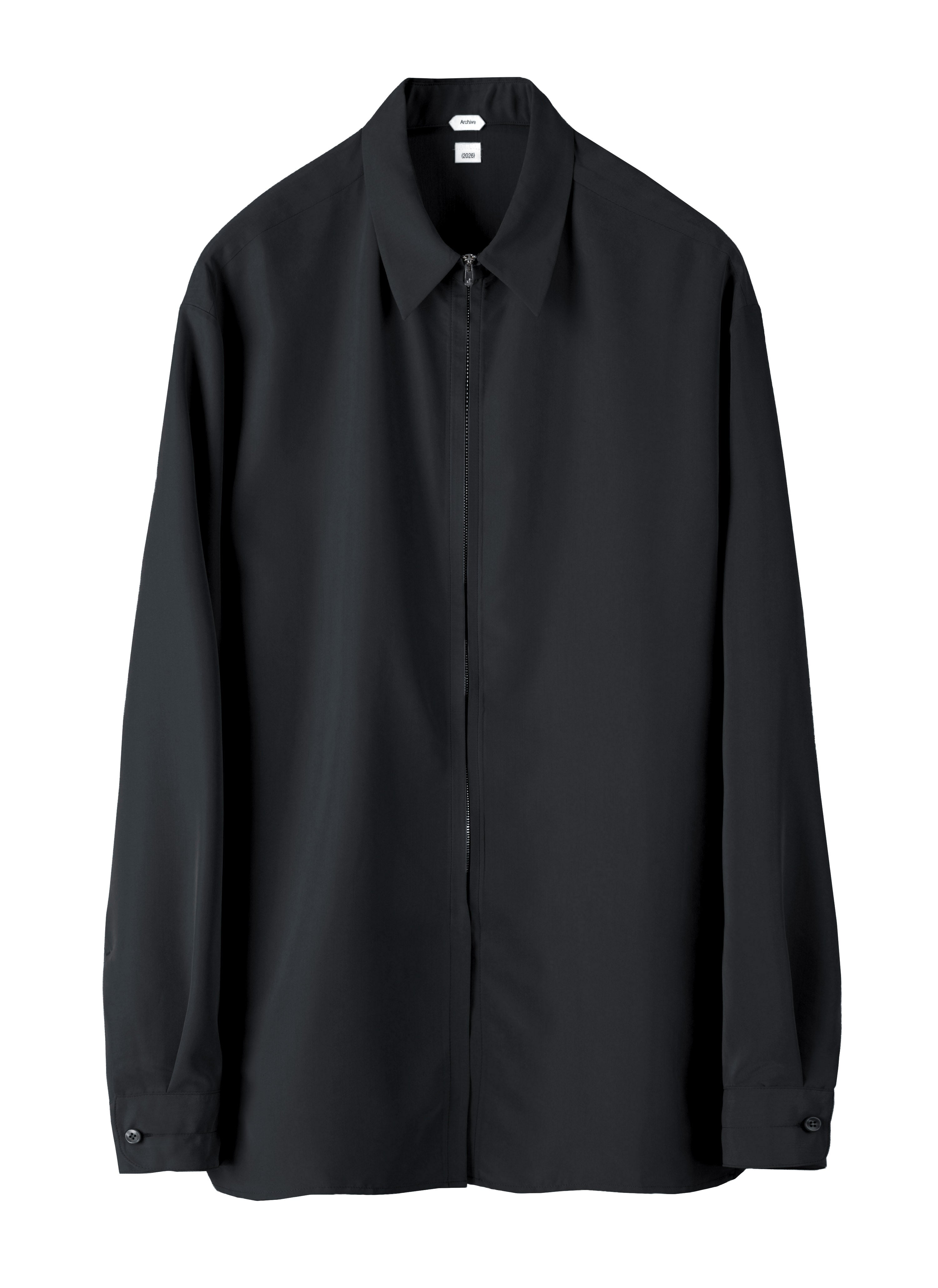 Post Archive Faction - Zip Shirt (Archive) (Black Rayon) product image 1 | TRAB K-Fashion Australia