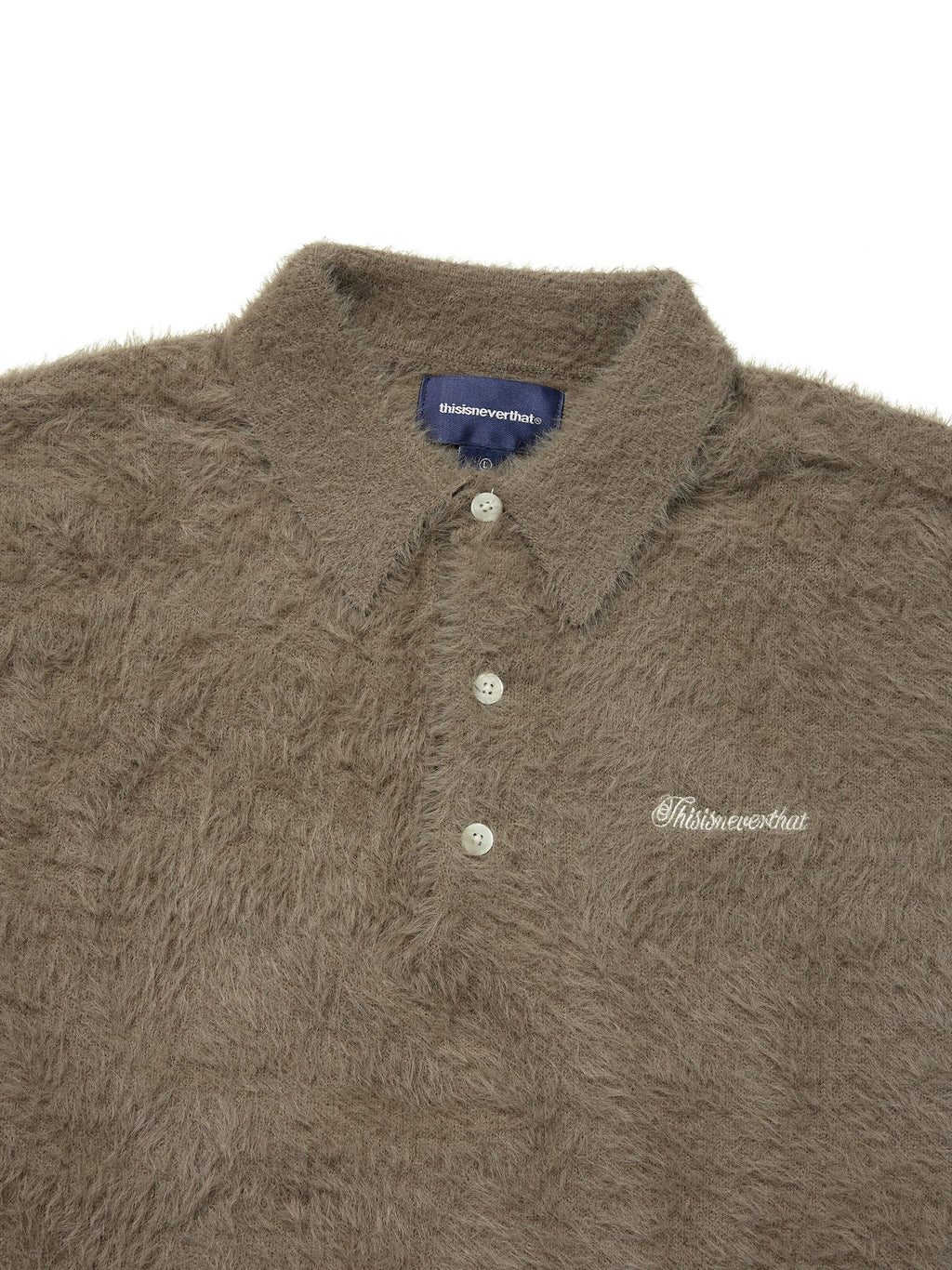 thisisneverthat - SCT-Logo Shaggy Knit Polo (Mud) product image 2 | TRAB K-Fashion Australia