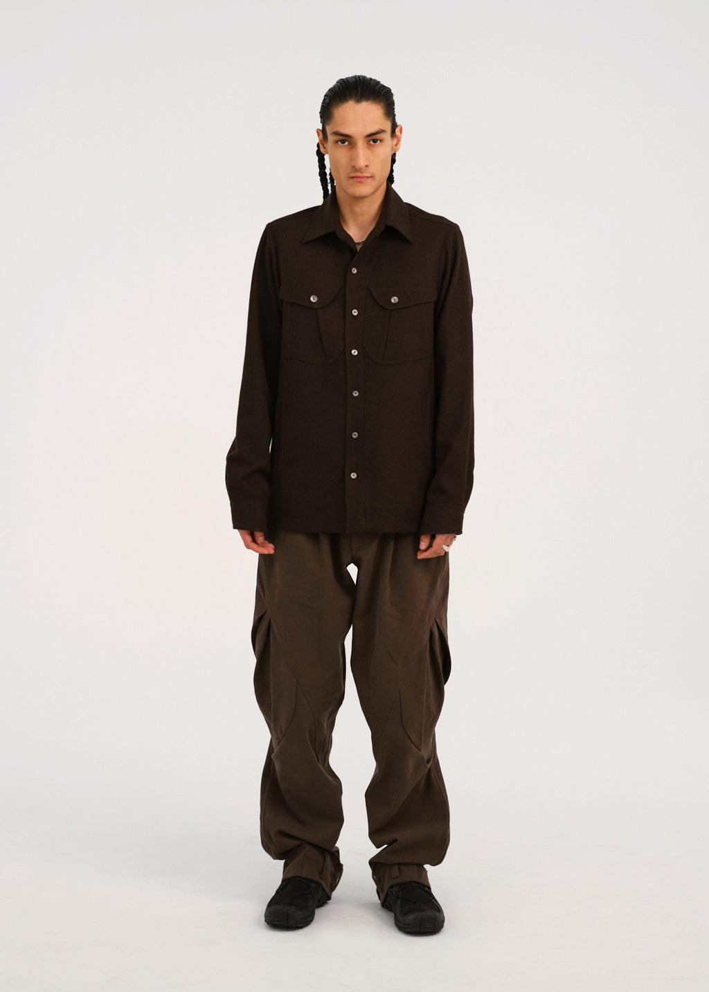 Hyein Seo - Wool Pocket Shirts (Brown) product image 1 | TRAB K-Fashion Australia