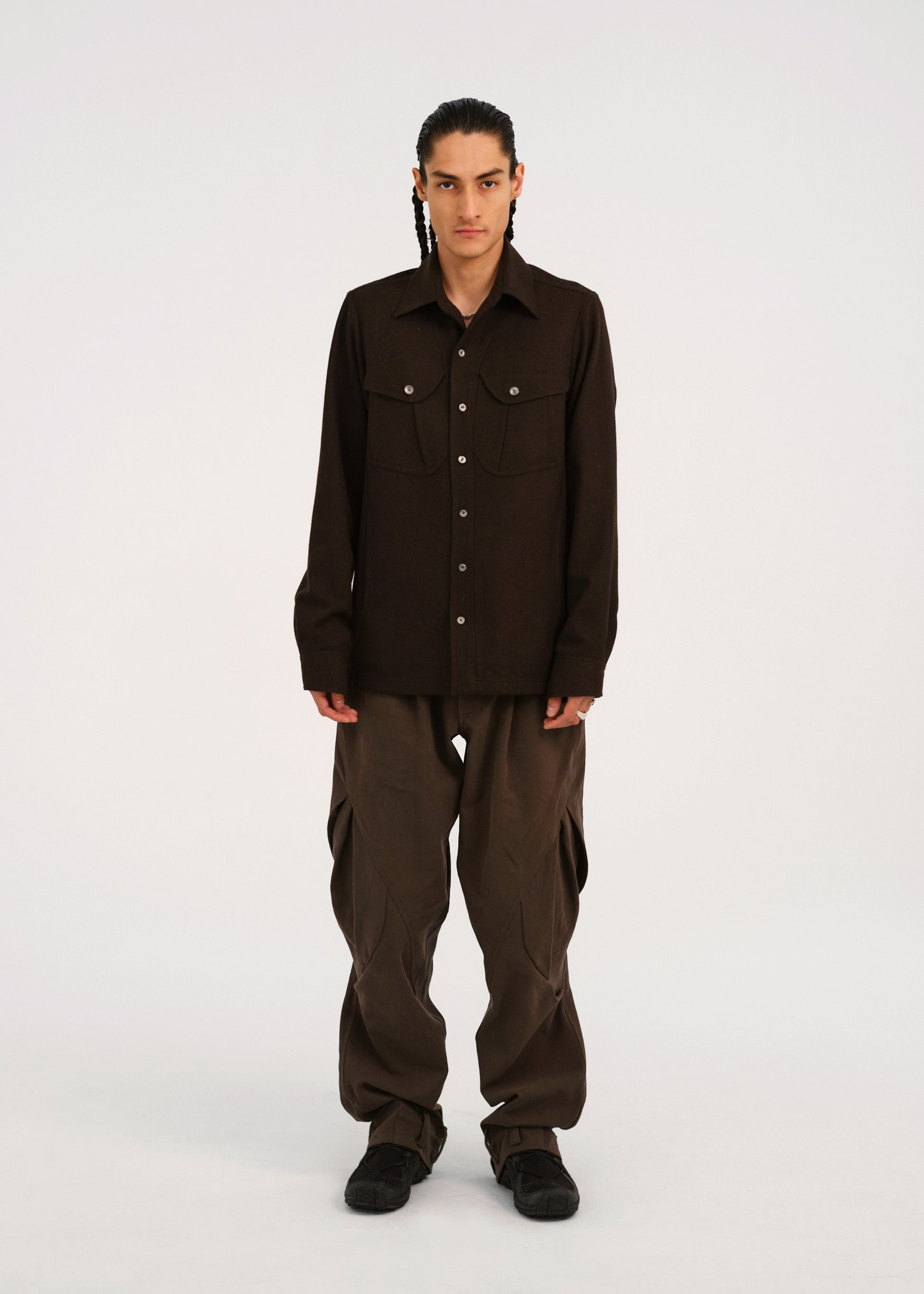 Hyein Seo - Wool Pocket Shirts (Brown) product image 1 | TRAB K-Fashion Australia