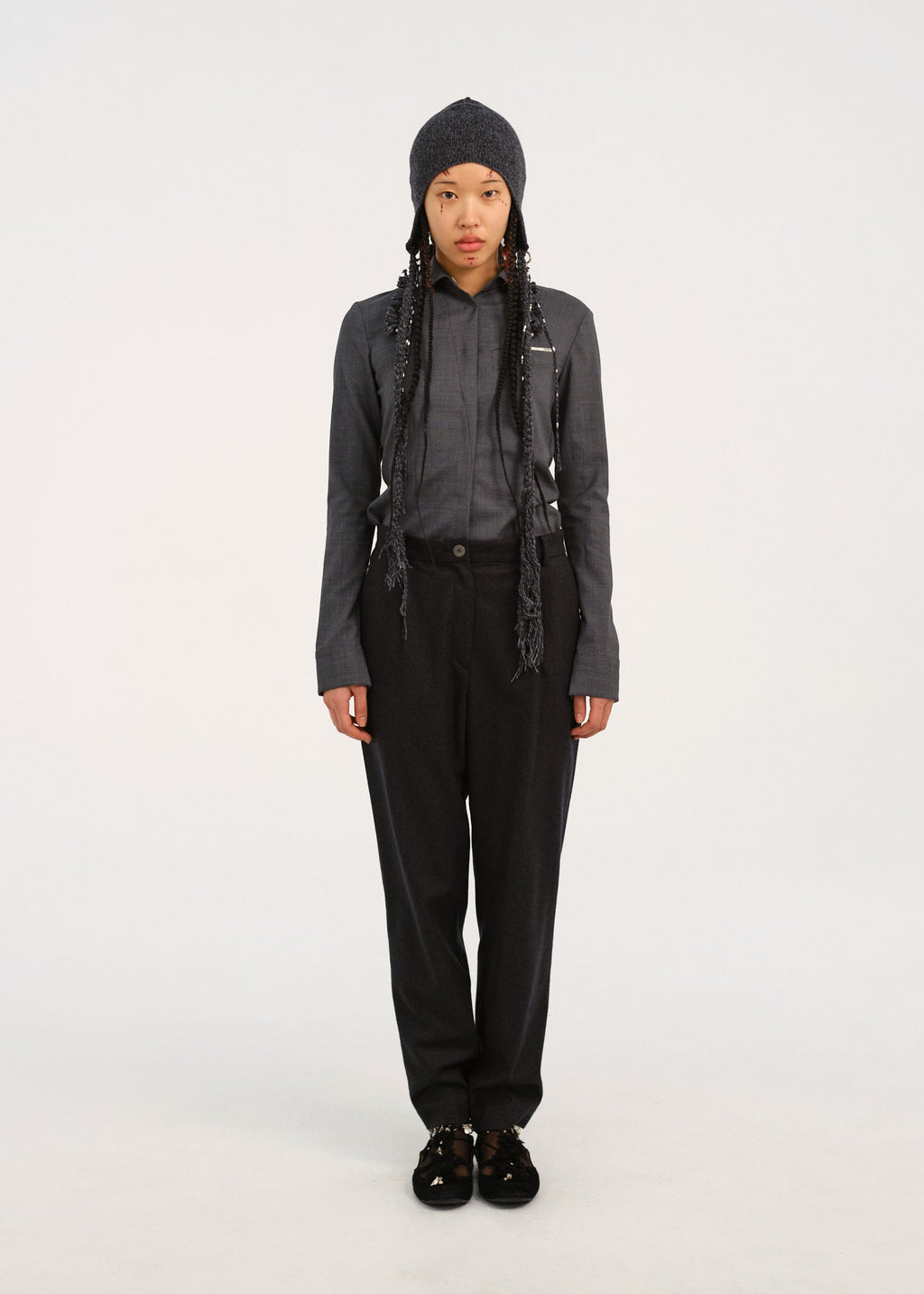 Hyein Seo - Slim Wool Shirts (Grey) product image 1 | TRAB K-Fashion Australia