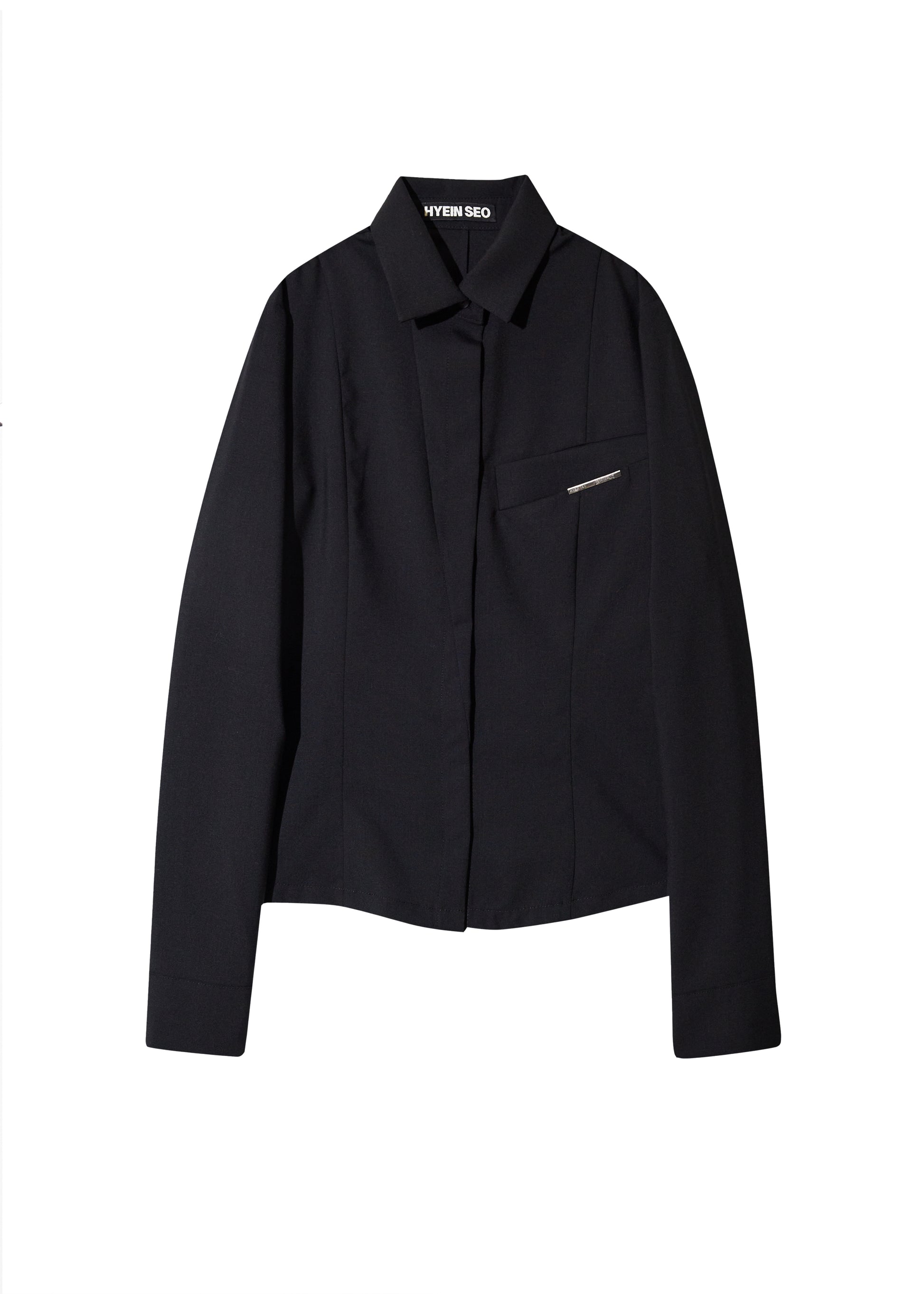 Hyein Seo - Slim Wool Shirts (Black) product image 5 | TRAB K-Fashion Australia