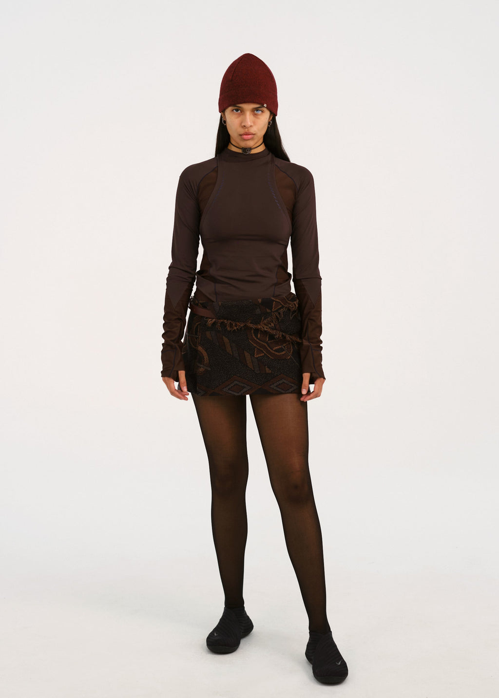 Hyein Seo - Cinched Pocket Skirt w/ Leather Belt (Brown) product image 1 | TRAB K-Fashion Australia