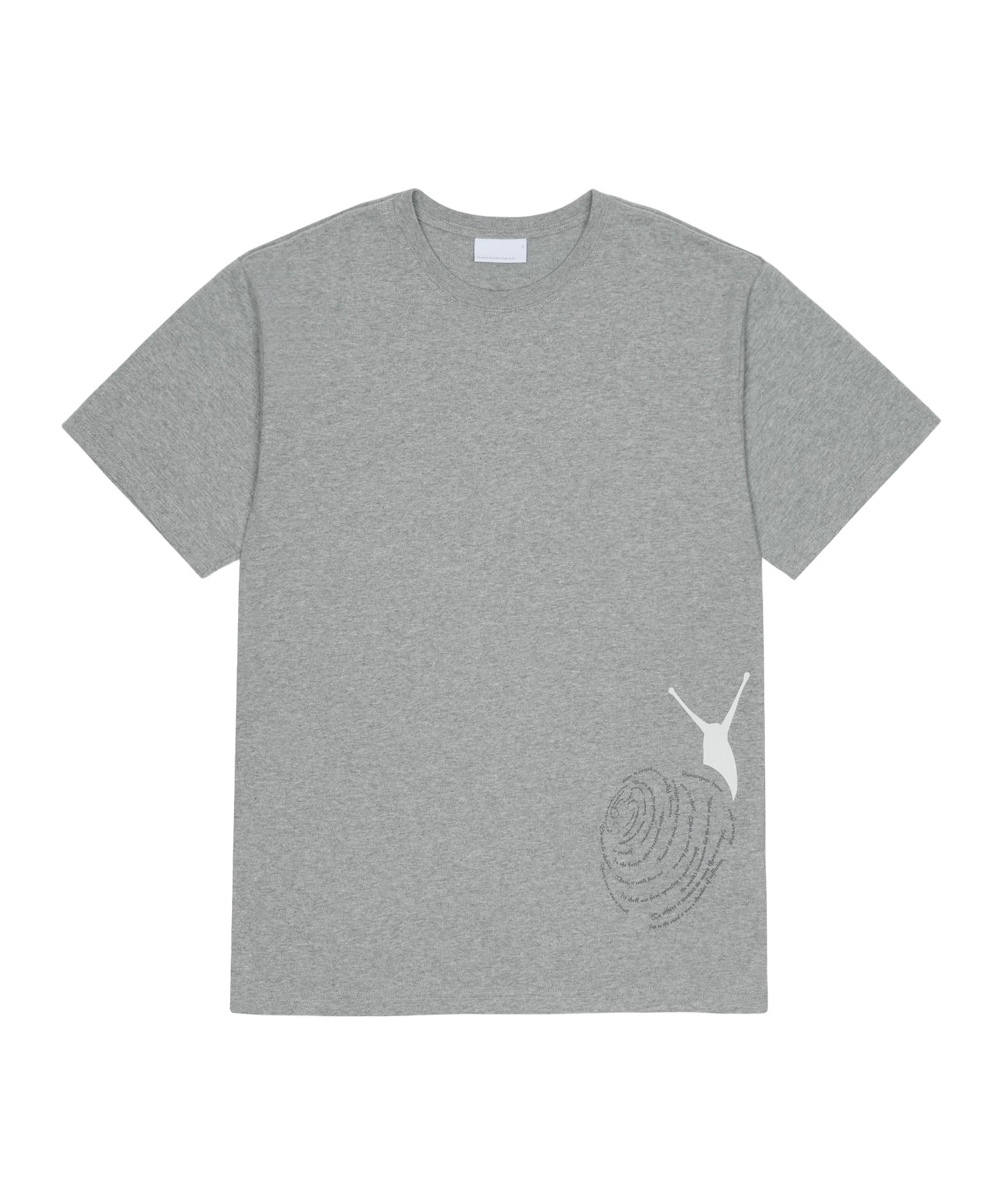 San San Gear - Snail T-Shirt (Melange Grey) product image 1 | TRAB K-Fashion Australia