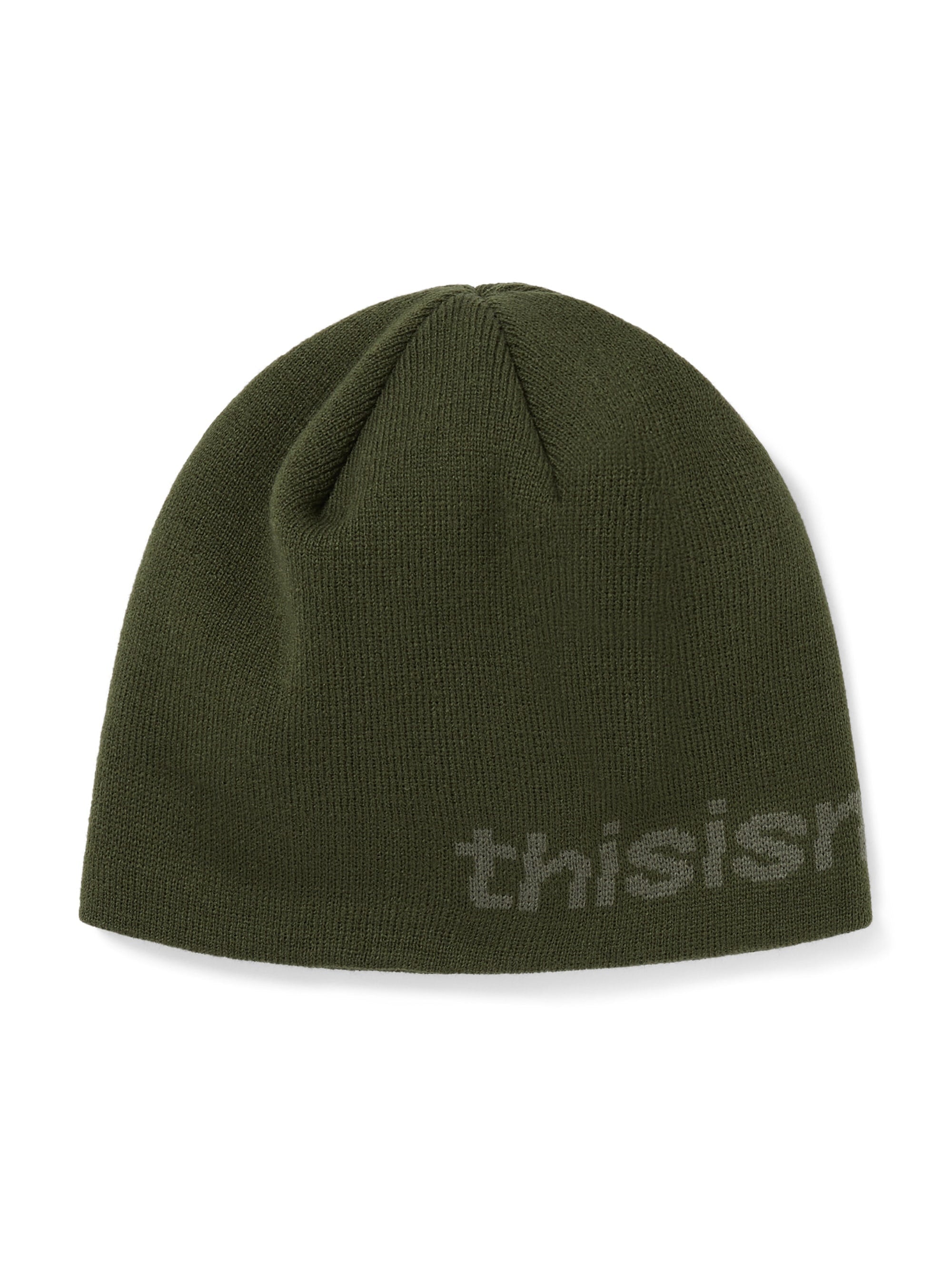 thisisneverthat - SP-Logo No Cuff Beanie Off (Olive) product image 1 | TRAB K-Fashion Australia
