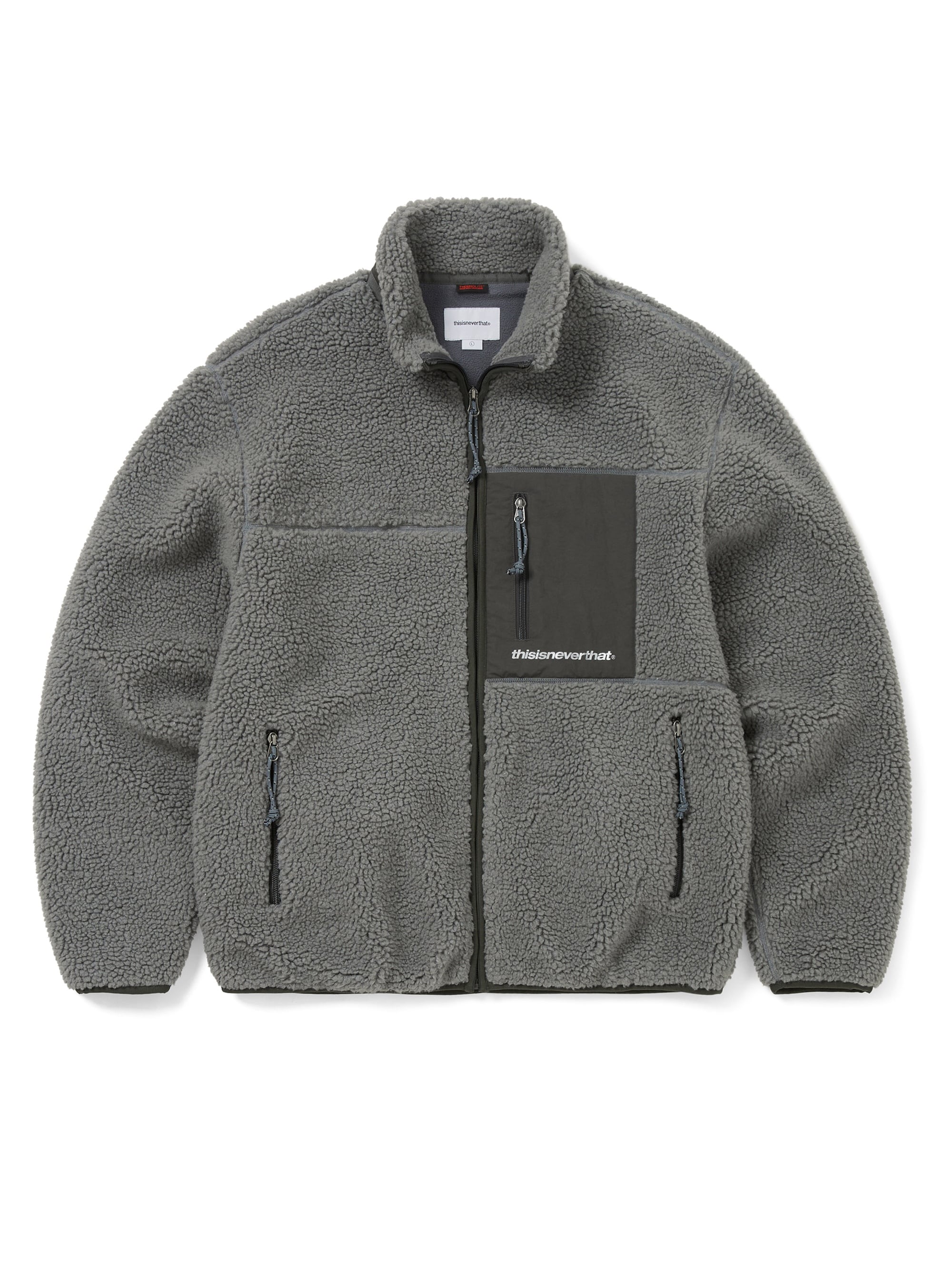 thisisneverthat - SP Sherpa Fleece Jacket (Charcoal) product image 1 | TRAB K-Fashion Australia