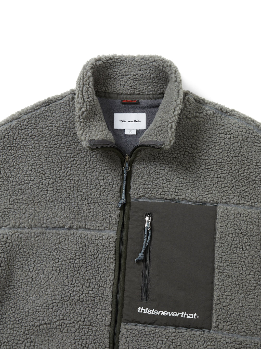 thisisneverthat - SP Sherpa Fleece Jacket (Charcoal) product image 2 | TRAB K-Fashion Australia