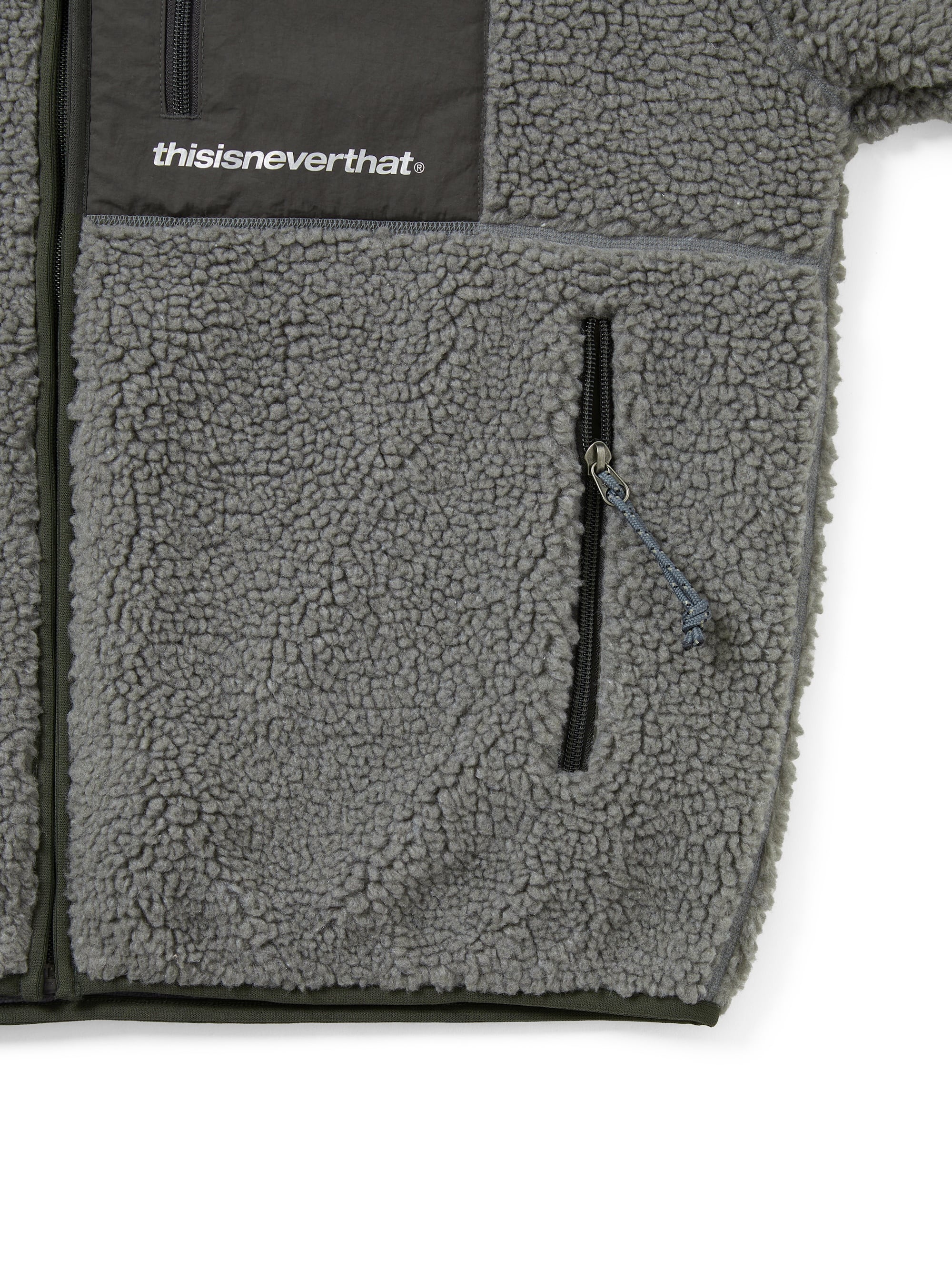 thisisneverthat - SP Sherpa Fleece Jacket (Charcoal) product image 3 | TRAB K-Fashion Australia