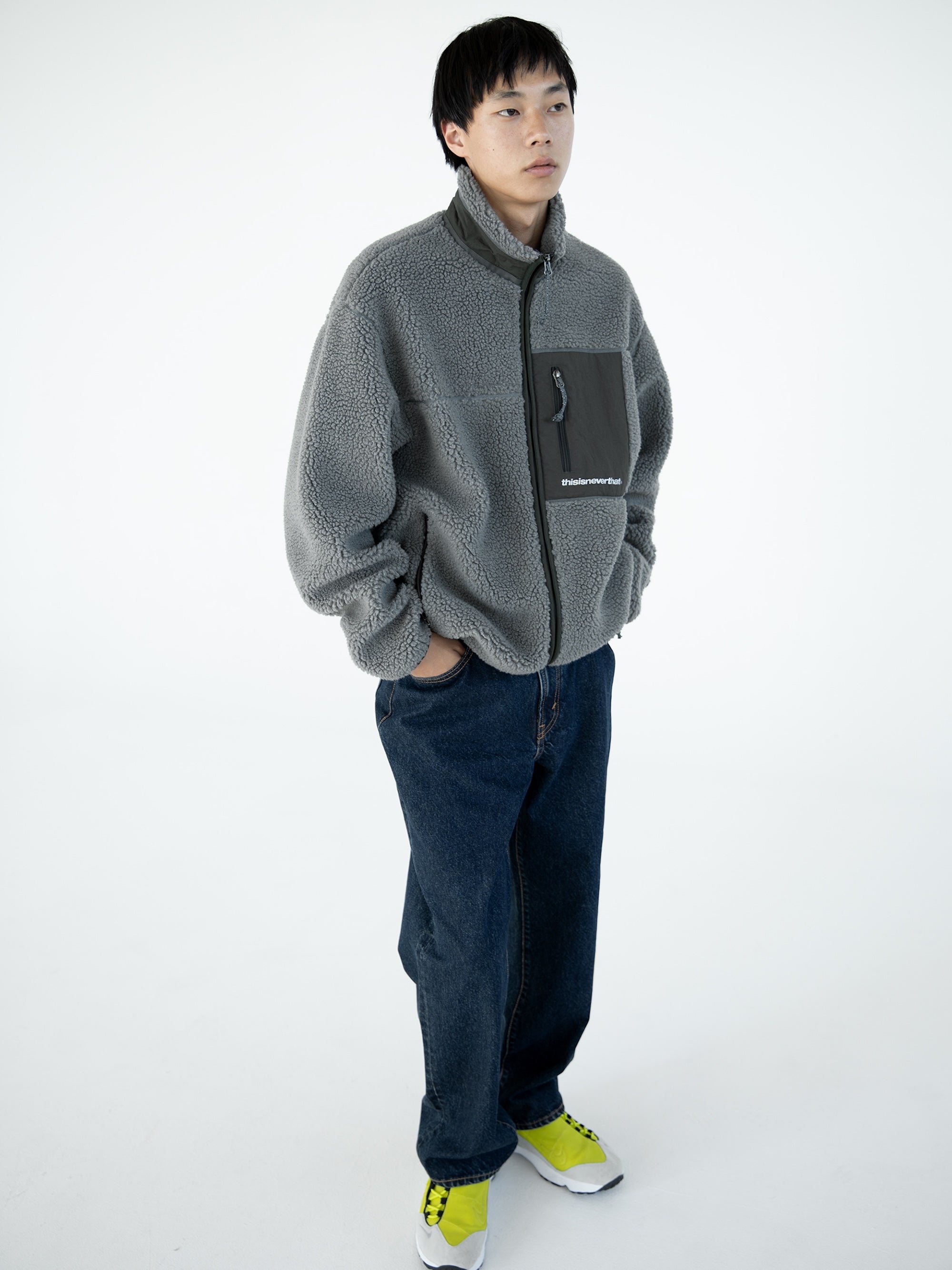 thisisneverthat - SP Sherpa Fleece Jacket (Charcoal) product image 6 | TRAB K-Fashion Australia