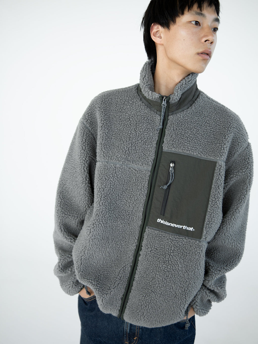 thisisneverthat - SP Sherpa Fleece Jacket (Charcoal) product image 7 | TRAB K-Fashion Australia