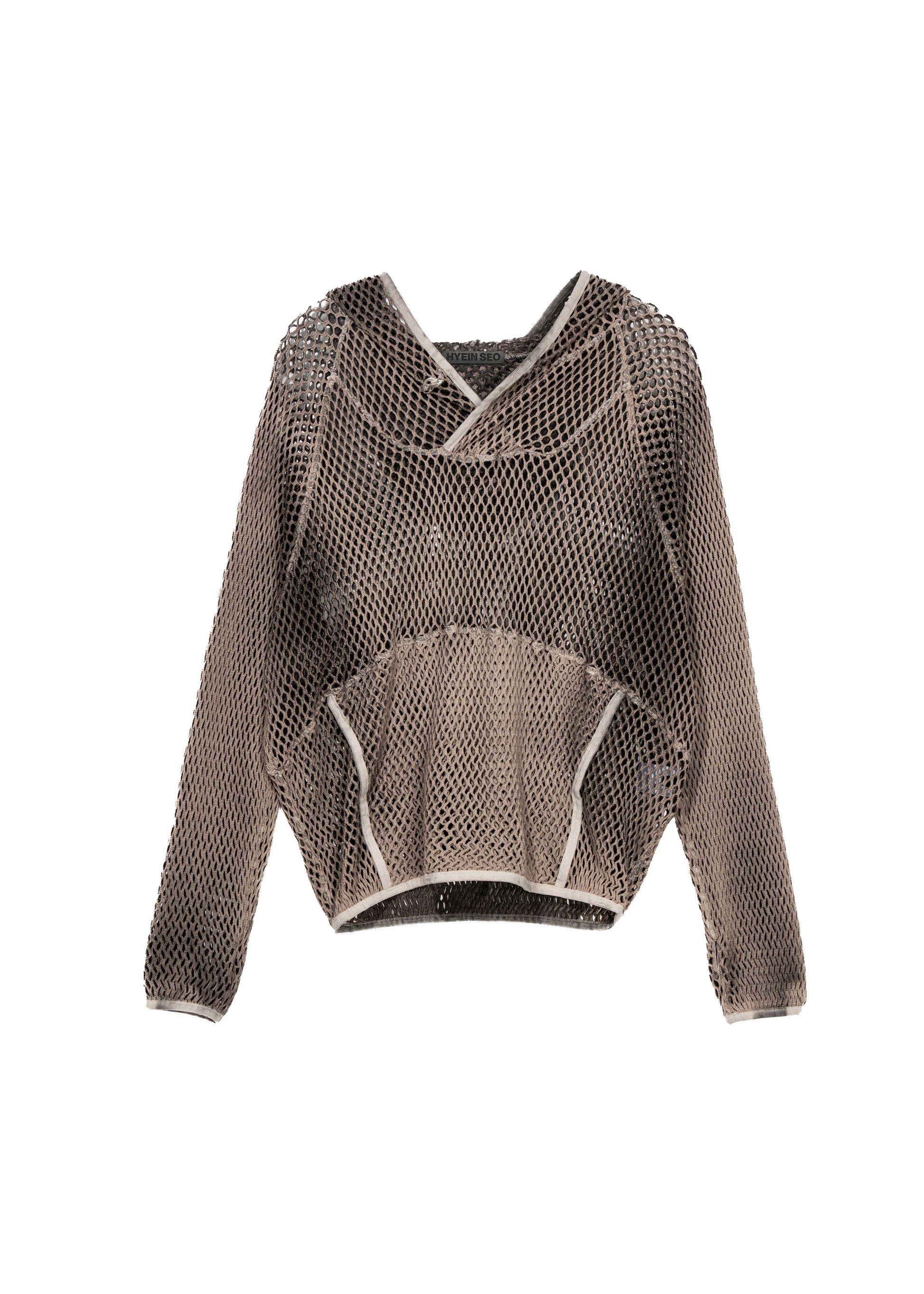 Hyein Seo - Spray-Dyed Mesh Hoodie (Stone Beige) product image 9 | TRAB K-Fashion Australia