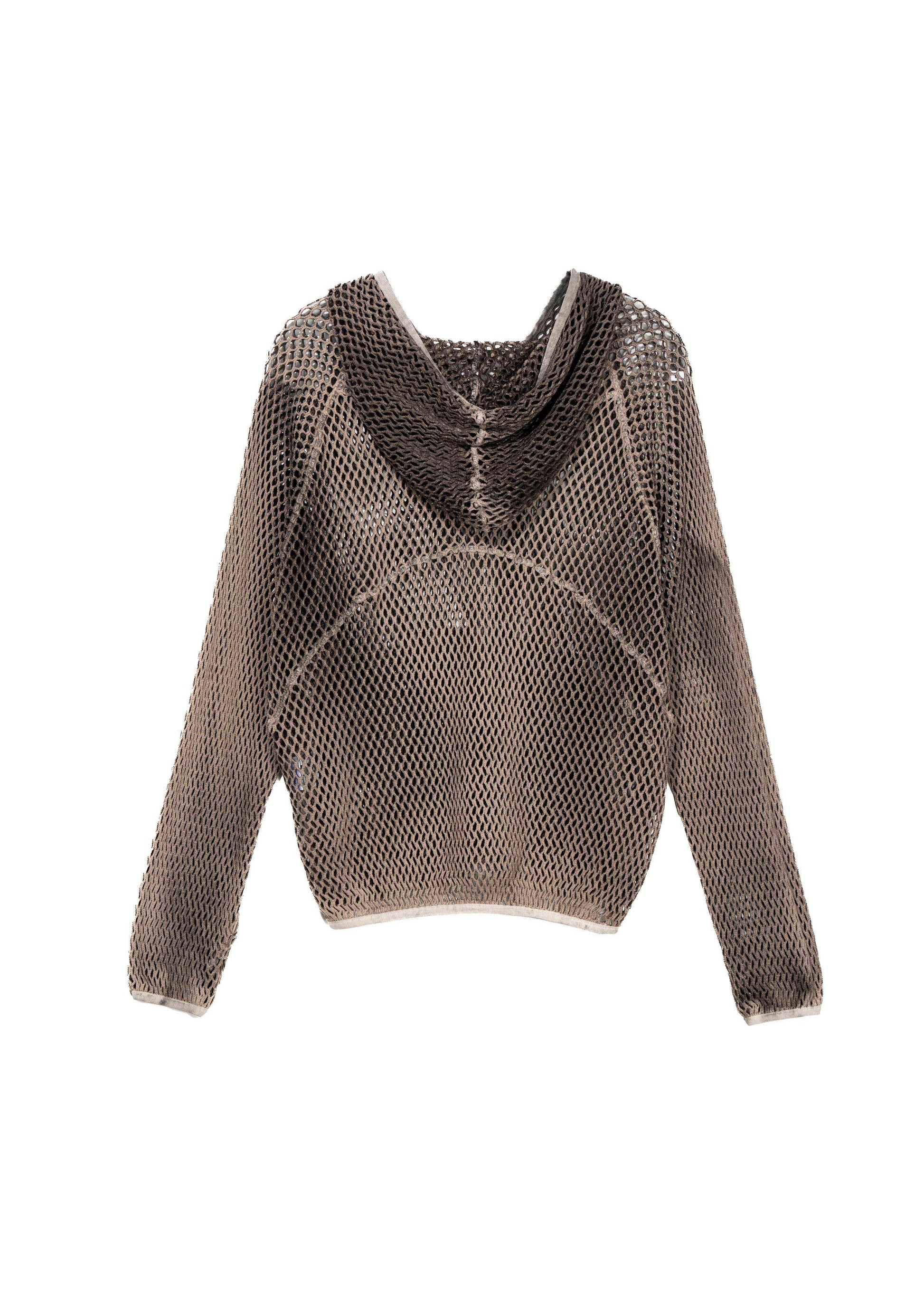 Hyein Seo - Spray-Dyed Mesh Hoodie (Stone Beige) product image 10 | TRAB K-Fashion Australia