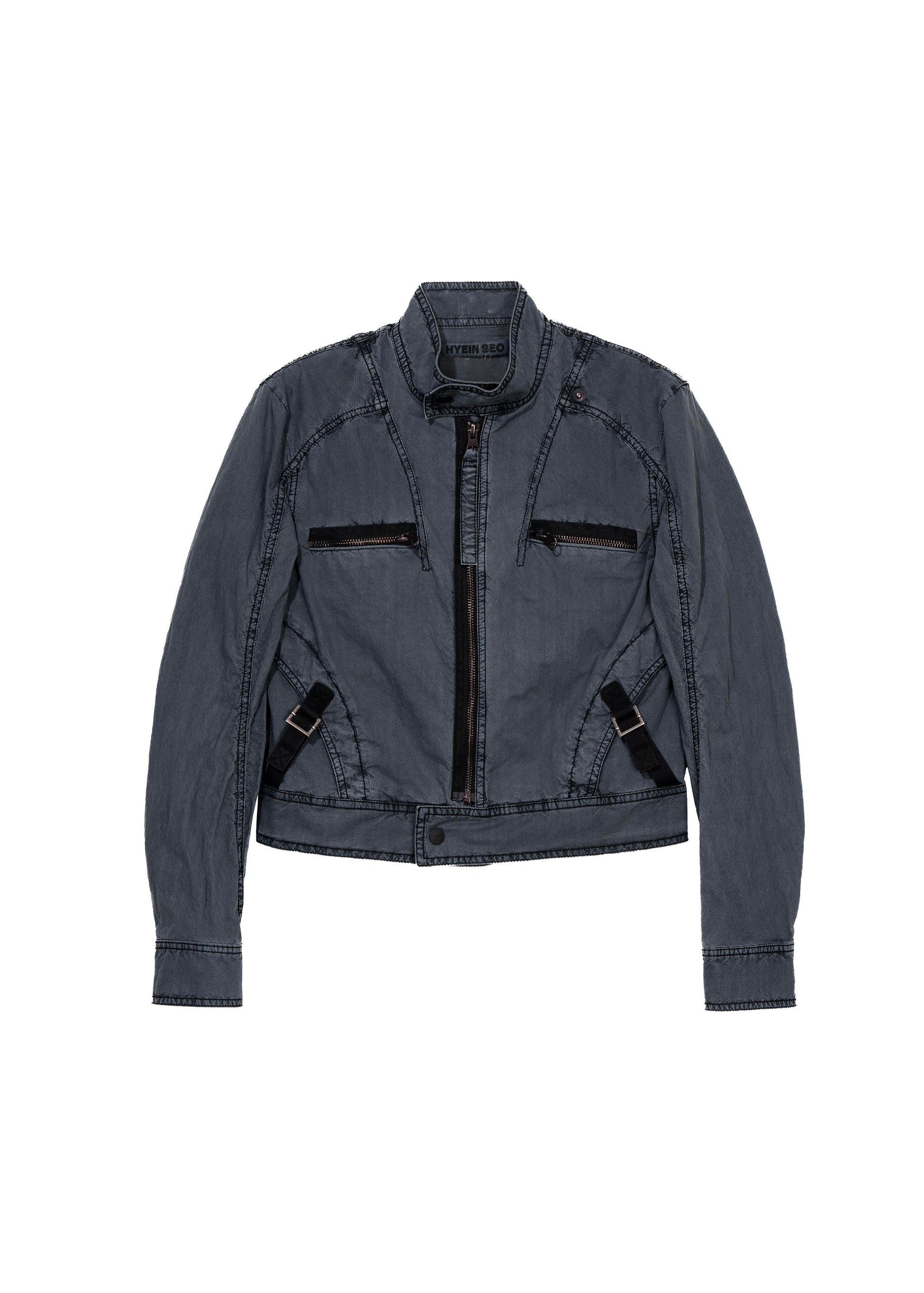 Hyein Seo - Dyed Moto Jacket (Dark Night) product image 4 | TRAB K-Fashion Australia