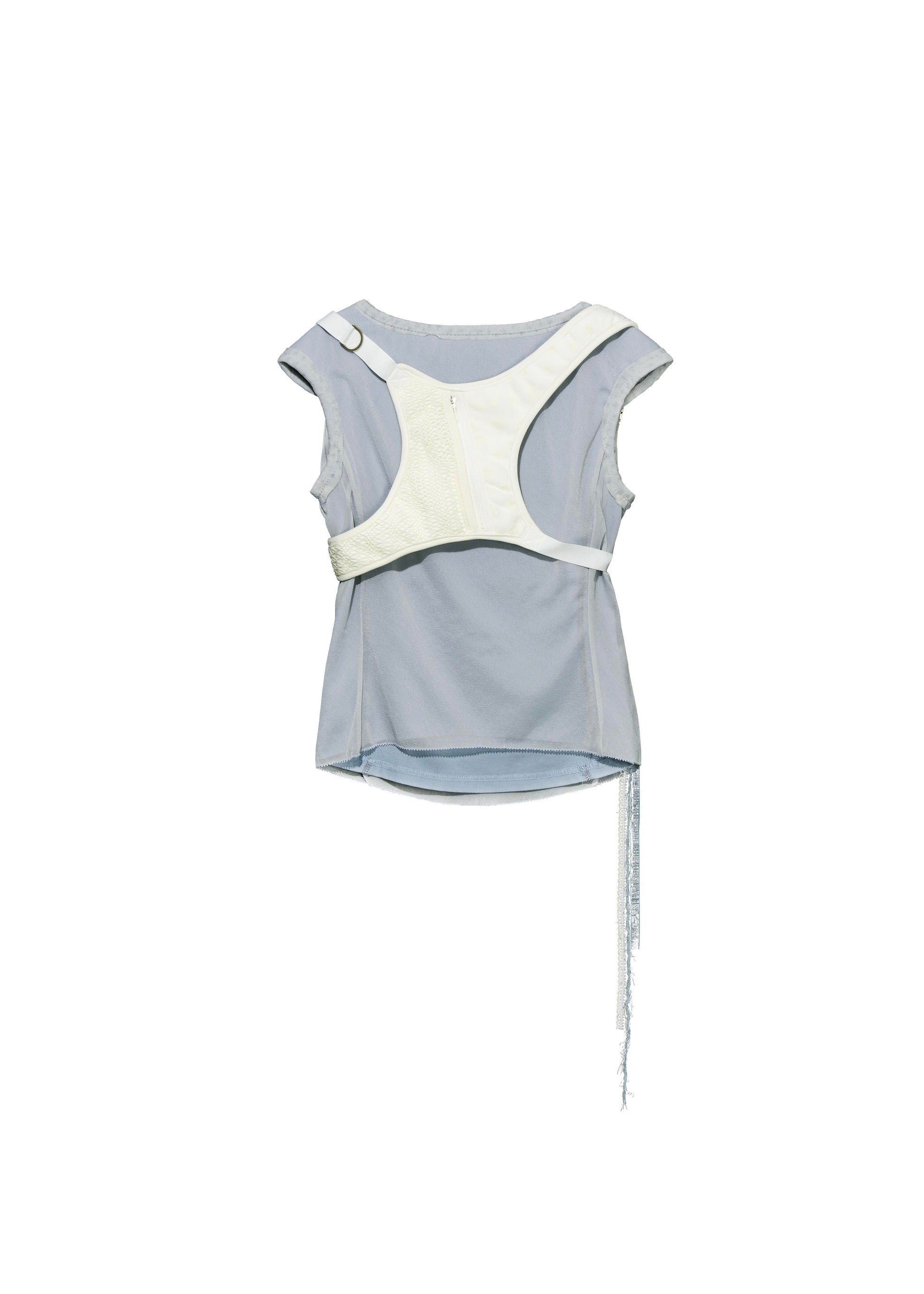 Hyein Seo - Henley Top w/ Back Strap (Ash Blue) product image 6 | TRAB K-Fashion Australia