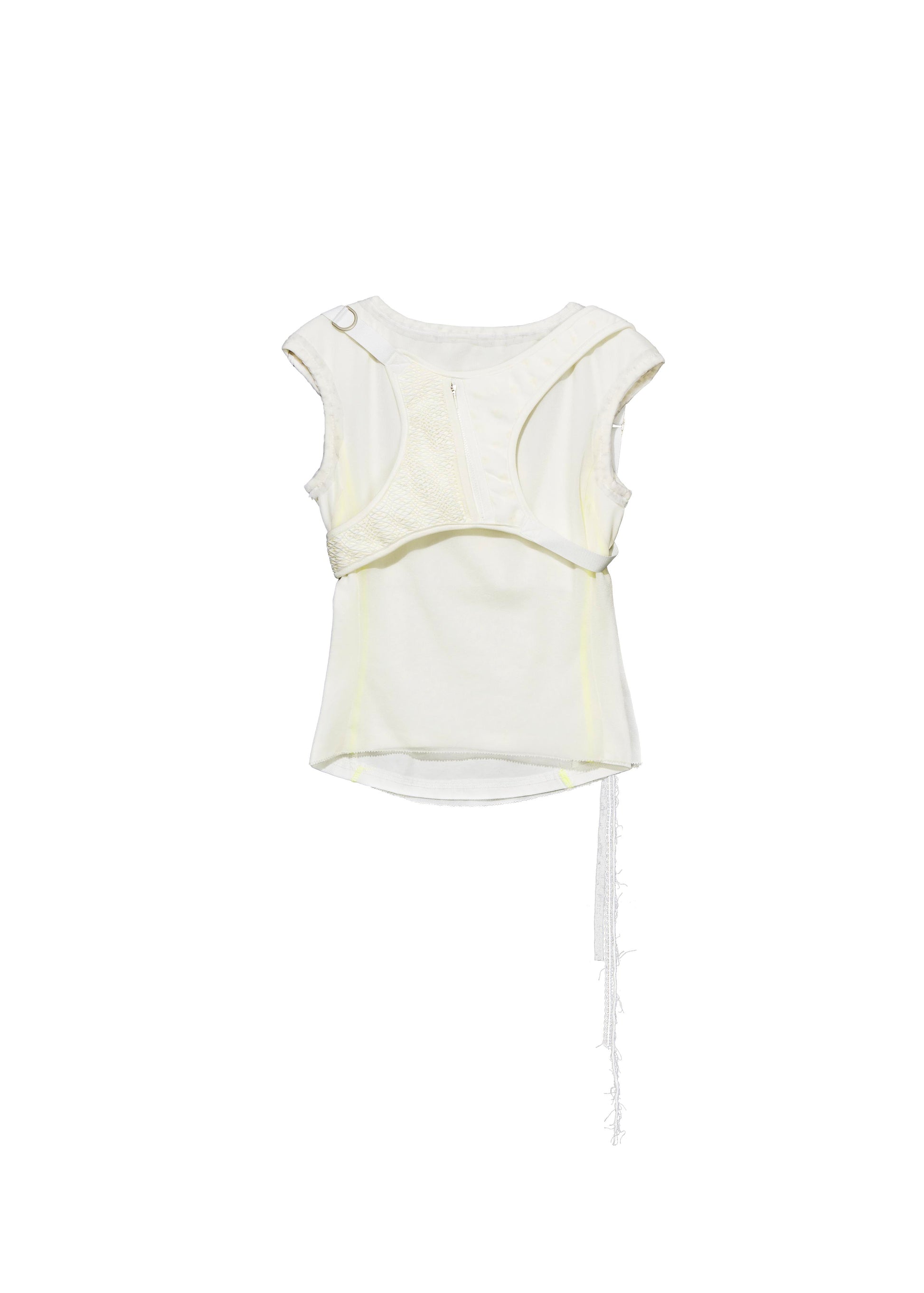Hyein Seo - Henley Top w/ Back Strap (White) product image 6 | TRAB K-Fashion Australia