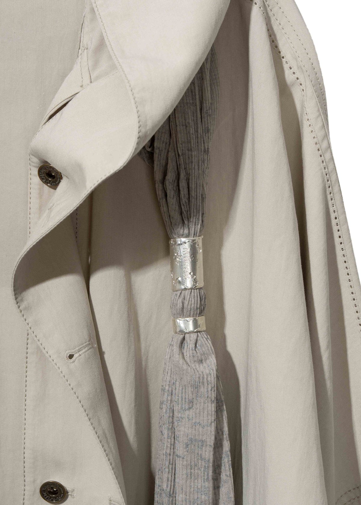 Hyein Seo - Hooded Coat w/ Graphic Muffler (Mist Grey) product image 3 | TRAB K-Fashion Australia
