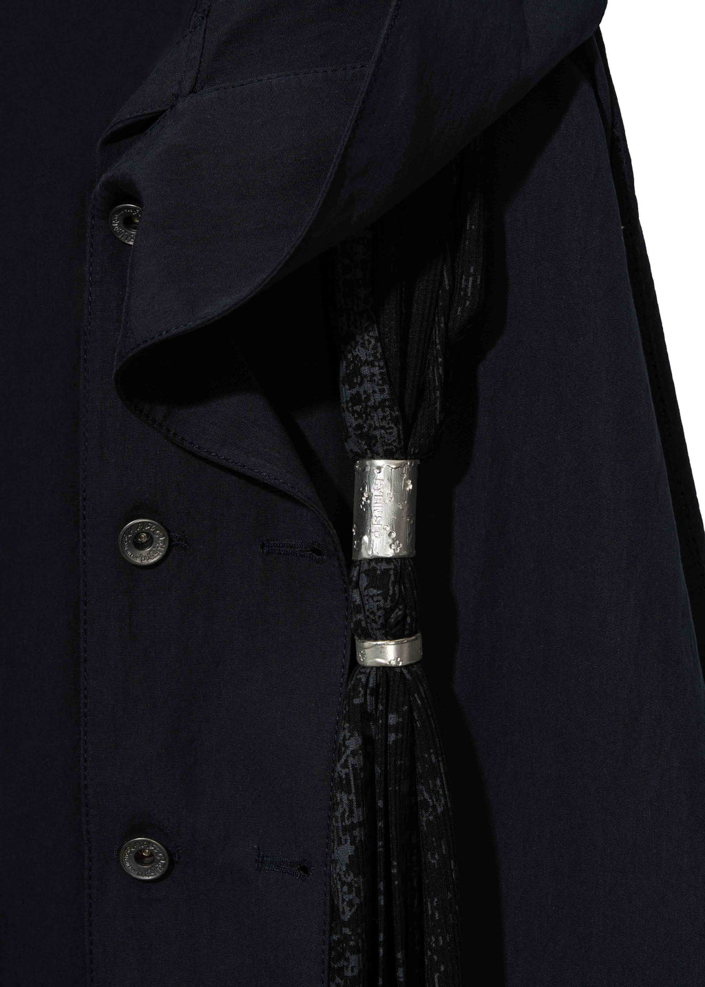 Hyein Seo - Hooded Coat w/ Graphic Muffler (Midnight) product image 3 | TRAB K-Fashion Australia