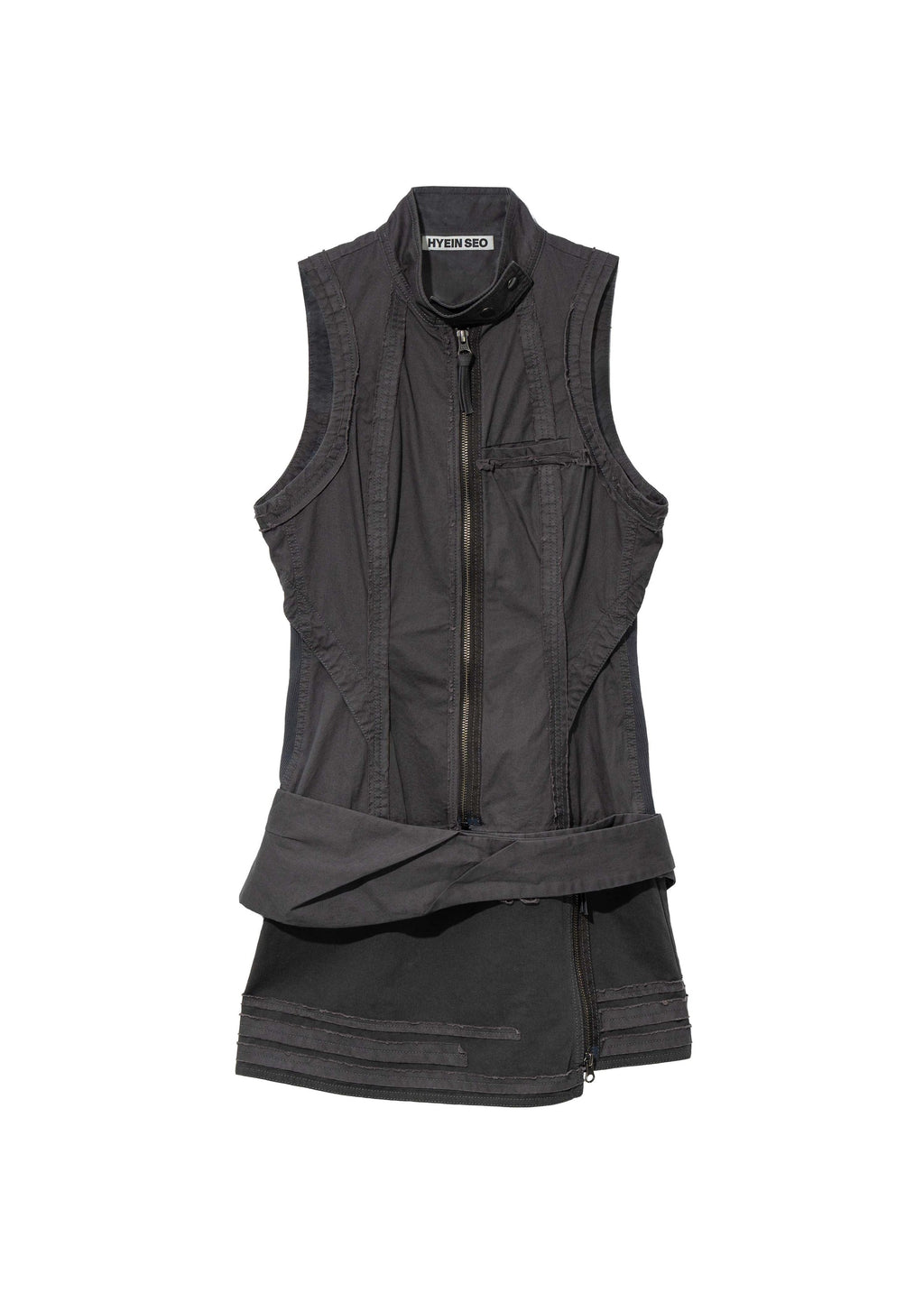 Hyein Seo - Sleeveless Moto Dress w/ Belt Bag (Charcoal) product image 5 | TRAB K-Fashion Australia