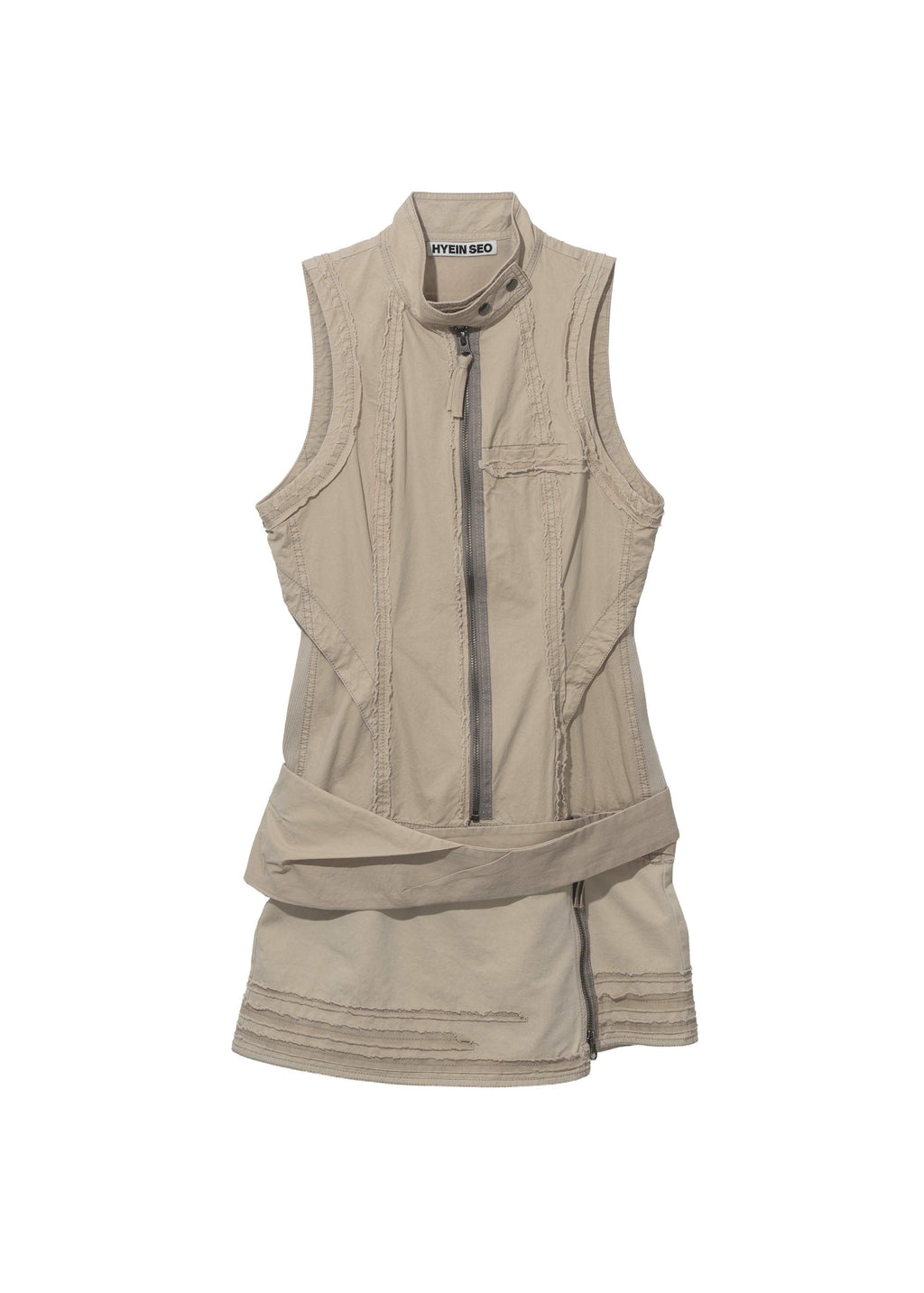 Hyein Seo - Sleeveless Moto Dress w/ Belt Bag (Sand Beige) product image 1 | TRAB K-Fashion Australia