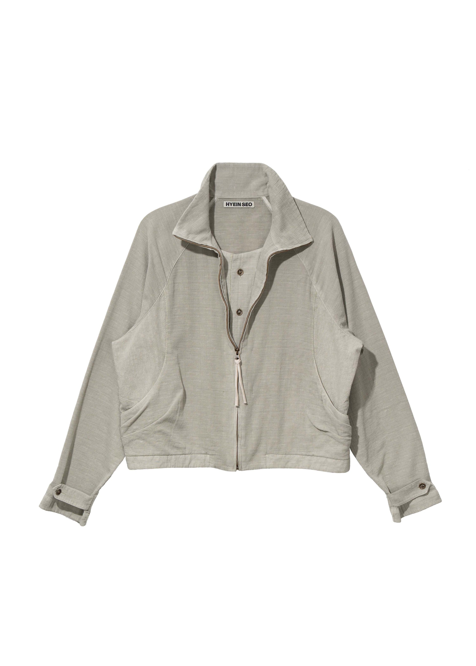 Hyein Seo - Trim Zip-up (Light Grey) product image 10 | TRAB K-Fashion Australia