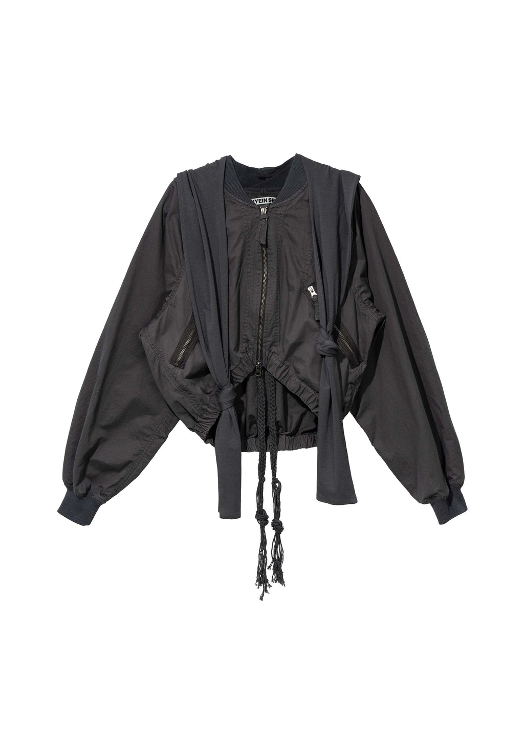 Hyein Seo - Cotton Bolero Jacket w/ Hoodie (Charcoal) product image 1 | TRAB K-Fashion Australia