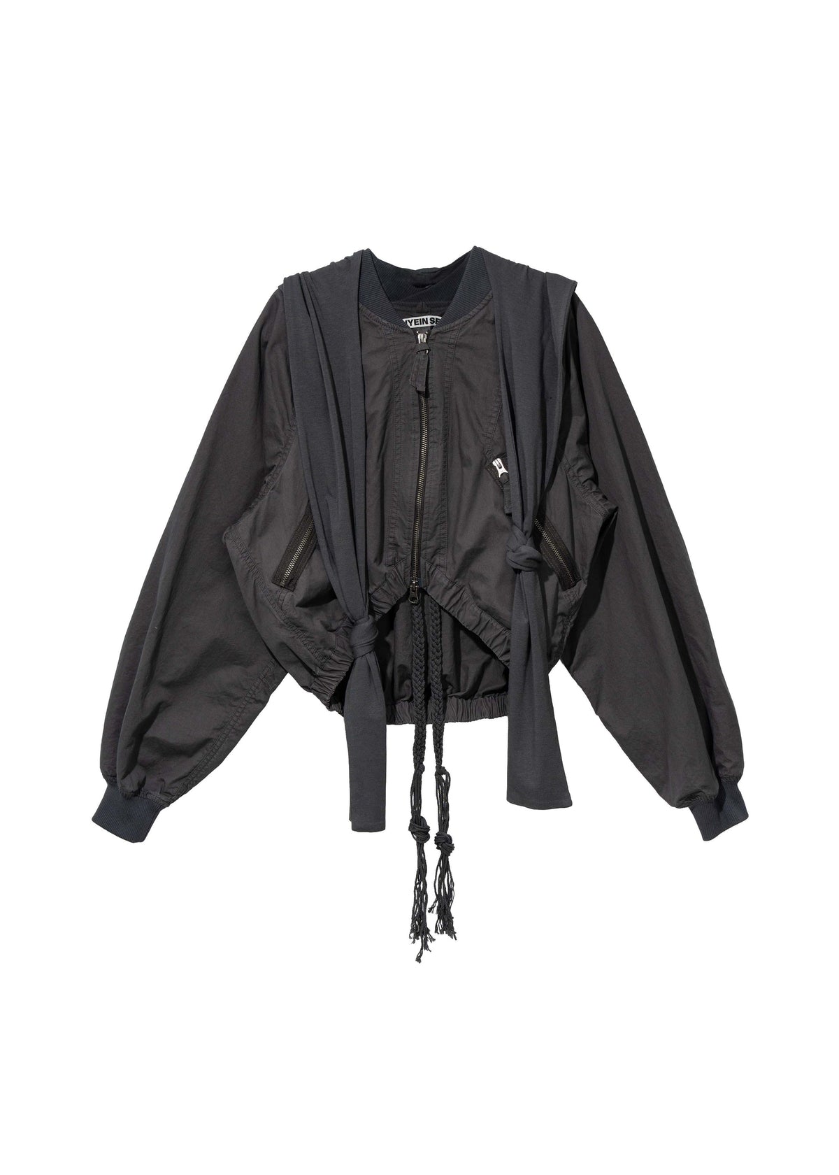 Hyein Seo - Cotton Bolero Jacket w/ Hoodie (Charcoal) product image 1 | TRAB K-Fashion Australia