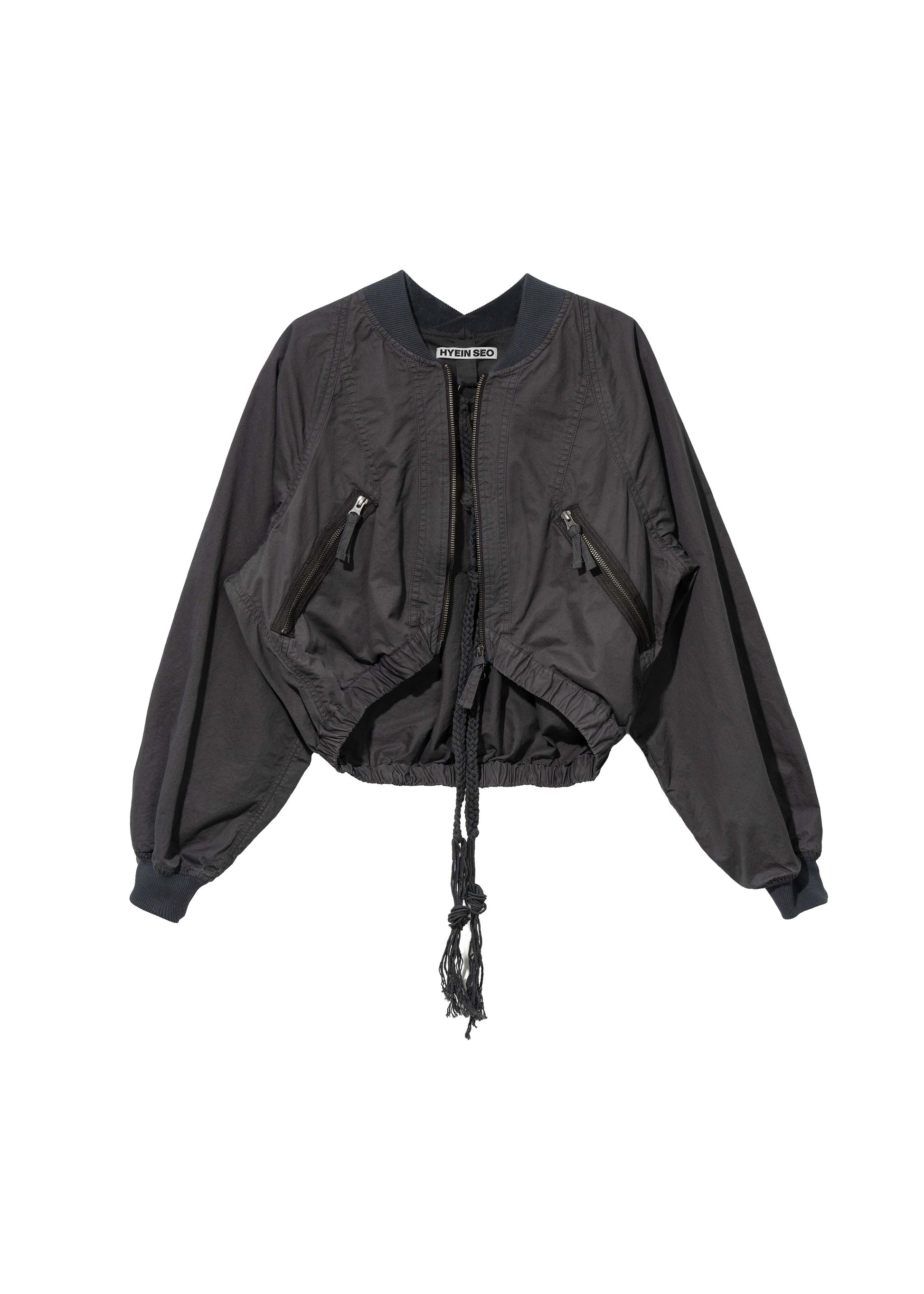 Hyein Seo - Cotton Bolero Jacket w/ Hoodie (Charcoal) product image 9 | TRAB K-Fashion Australia