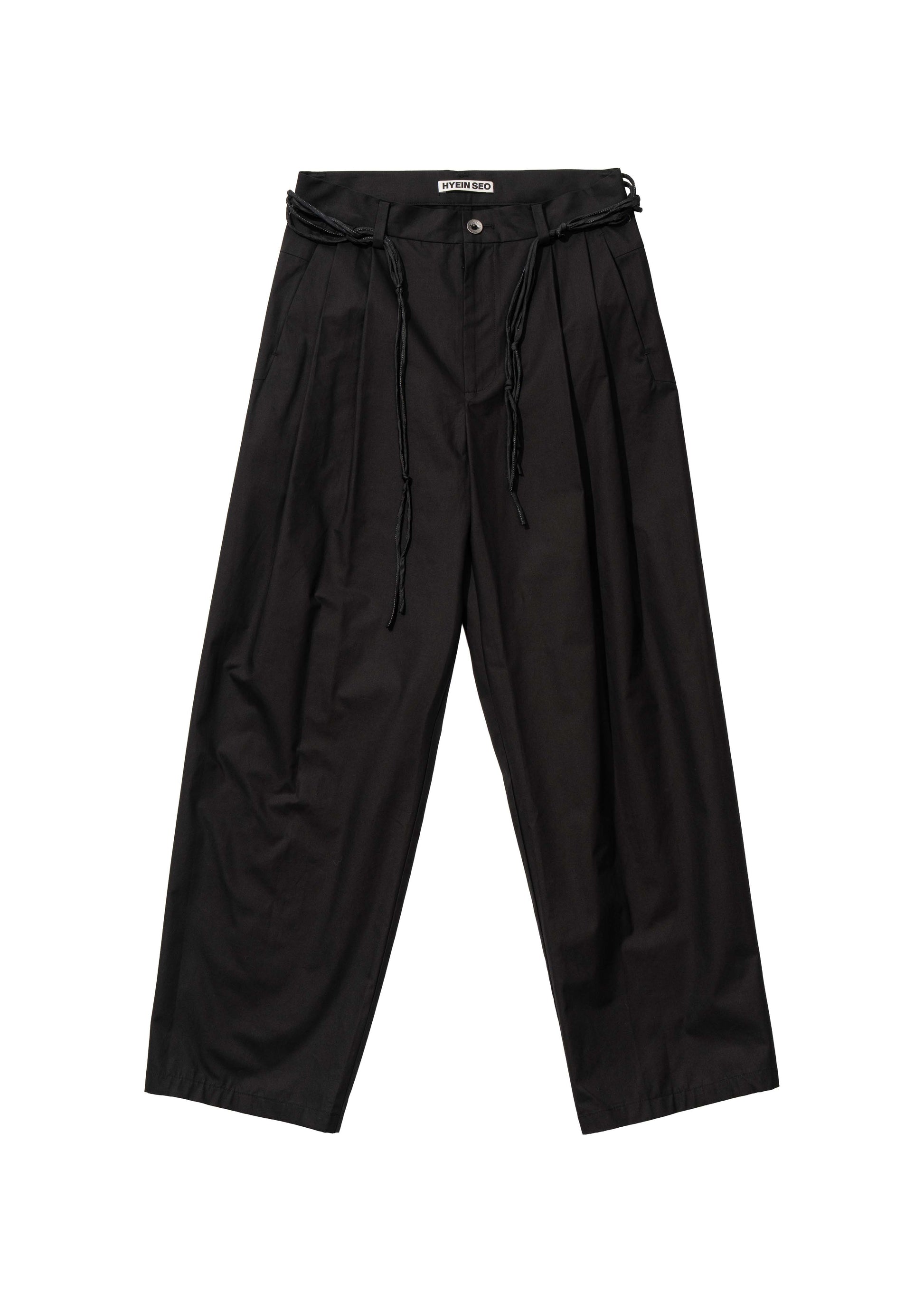 Hyein Seo - Wide Pants w/ Macrame Belt (Black) product image 10 | TRAB K-Fashion Australia