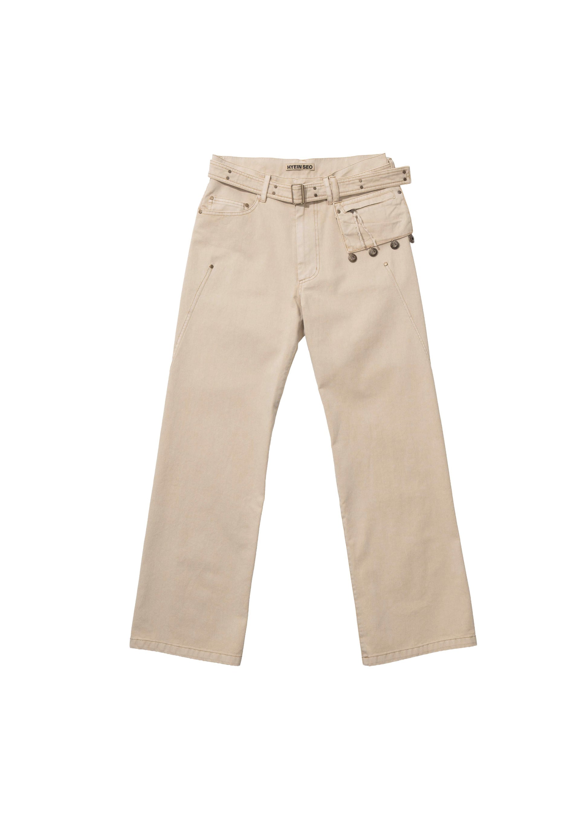 Hyein Seo - Cotton Pants w/ Coin Pocket (Beige) product image 7 | TRAB K-Fashion Australia