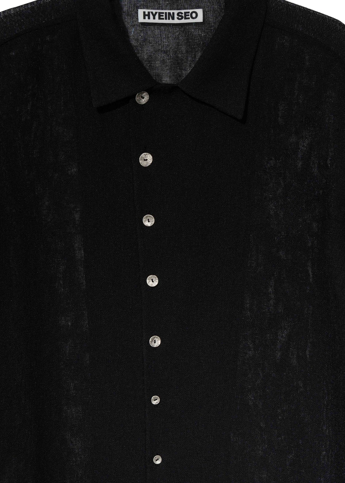 Hyein Seo - Silver Button Shirt (Black) product image 3 | TRAB K-Fashion Australia