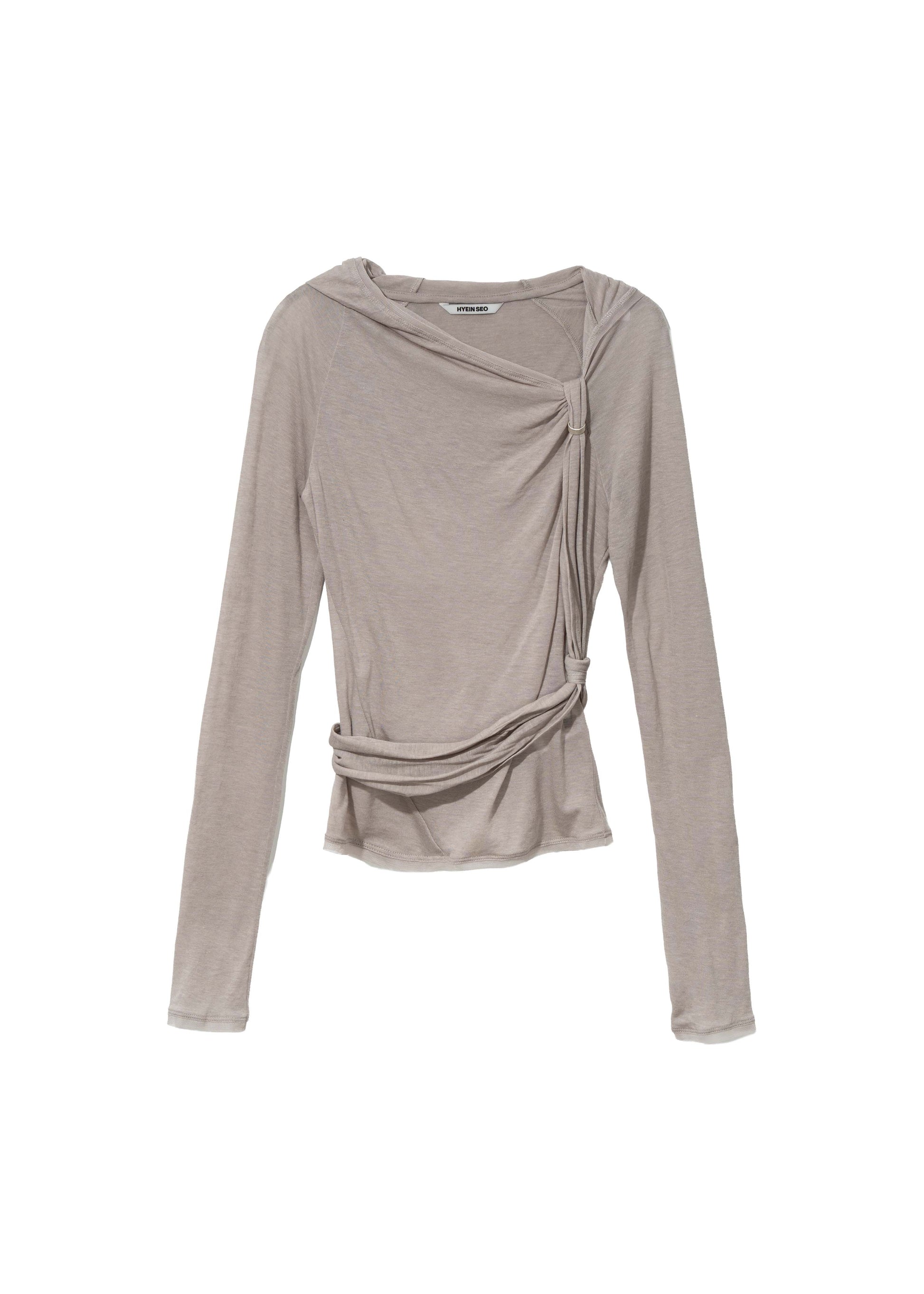 Hyein Seo - Hooded Knot L/S (Warm Grey) product image 5 | TRAB K-Fashion Australia