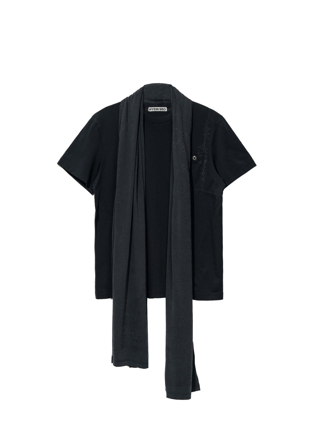 Hyein Seo - Basic T-shirt w/ Graphic Scarf (Black) product image 7 | TRAB K-Fashion Australia