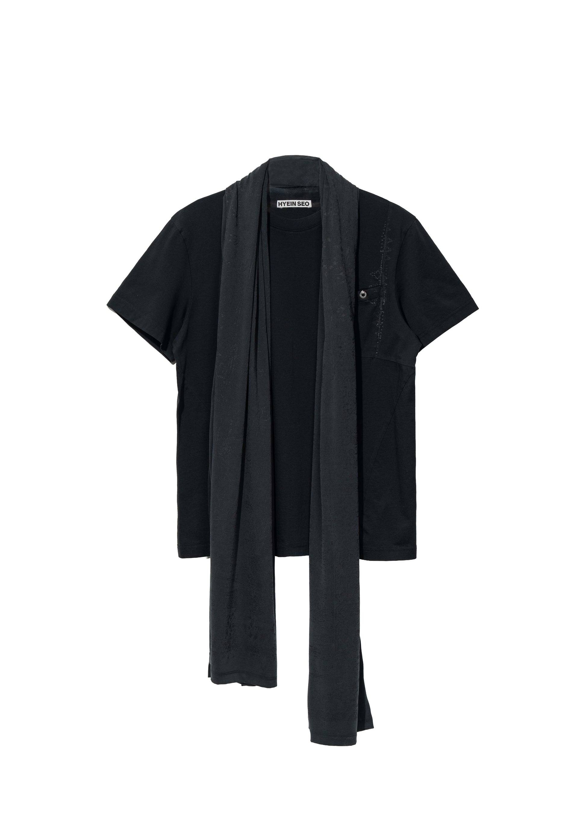 Hyein Seo - Basic T-shirt w/ Graphic Scarf (Black) product image 7 | TRAB K-Fashion Australia