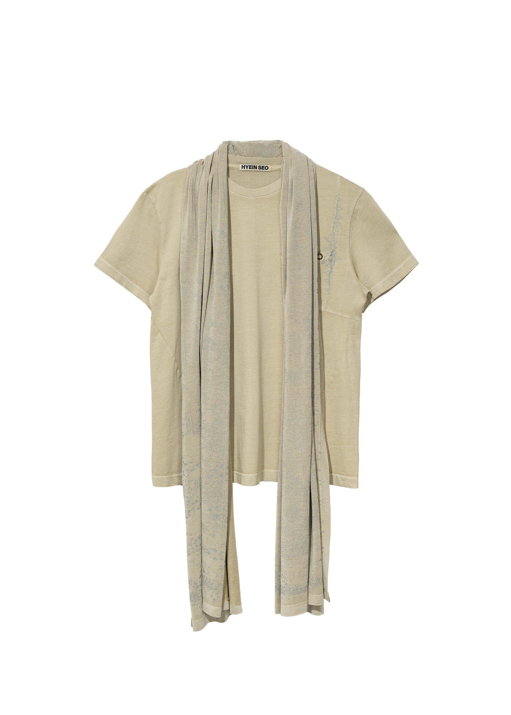 Hyein Seo - Basic T-shirt w/ Graphic Scarf (Sand Beige) product image 10 | TRAB K-Fashion Australia