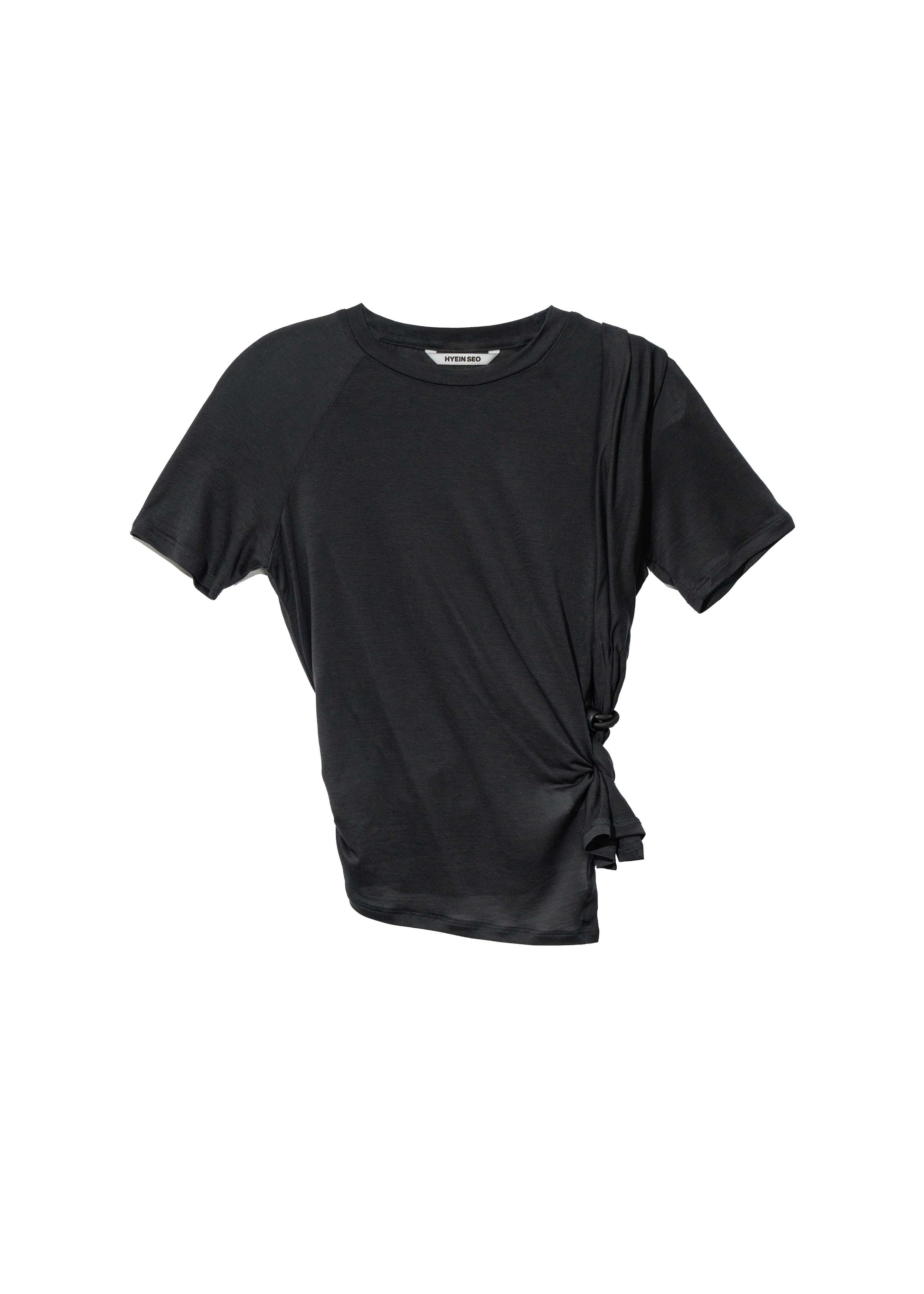 Hyein Seo - Tied Asymmetric T-shirt (Dark Navy) product image 8 | TRAB K-Fashion Australia