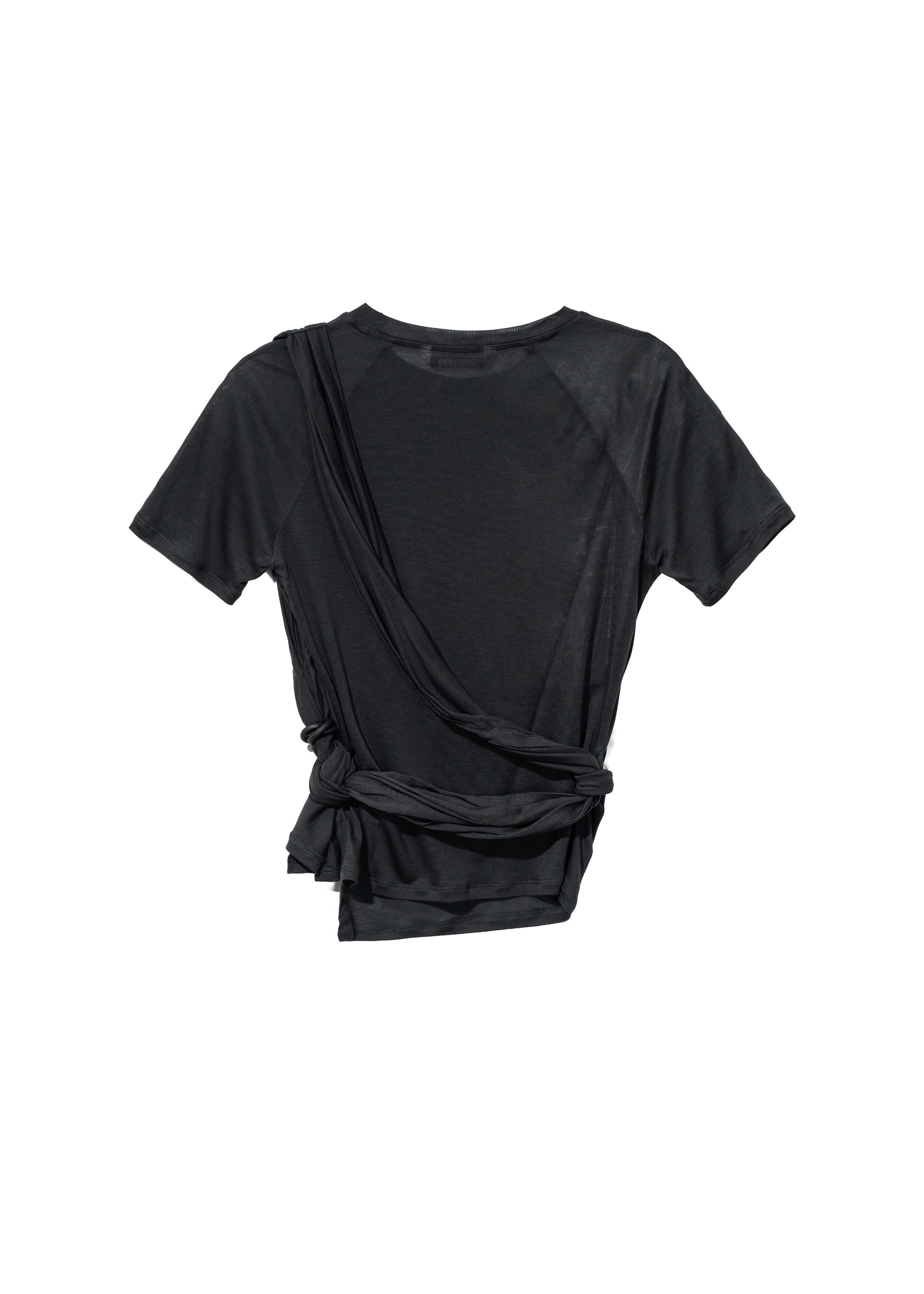 Hyein Seo - Tied Asymmetric T-shirt (Dark Navy) product image 9 | TRAB K-Fashion Australia