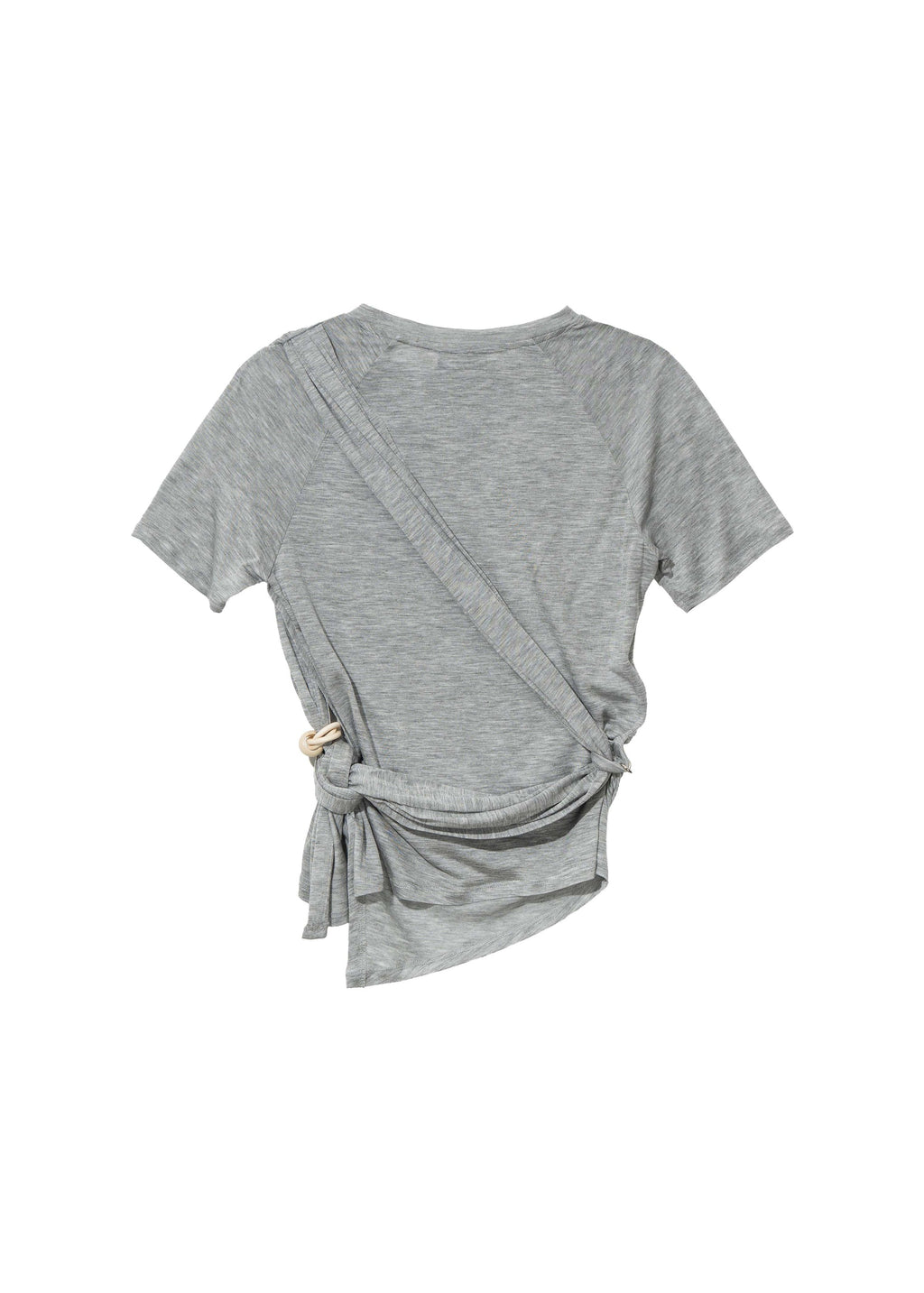 Hyein Seo - Tied Asymmetric T-shirt (Melange Grey) product image 6 | TRAB K-Fashion Australia
