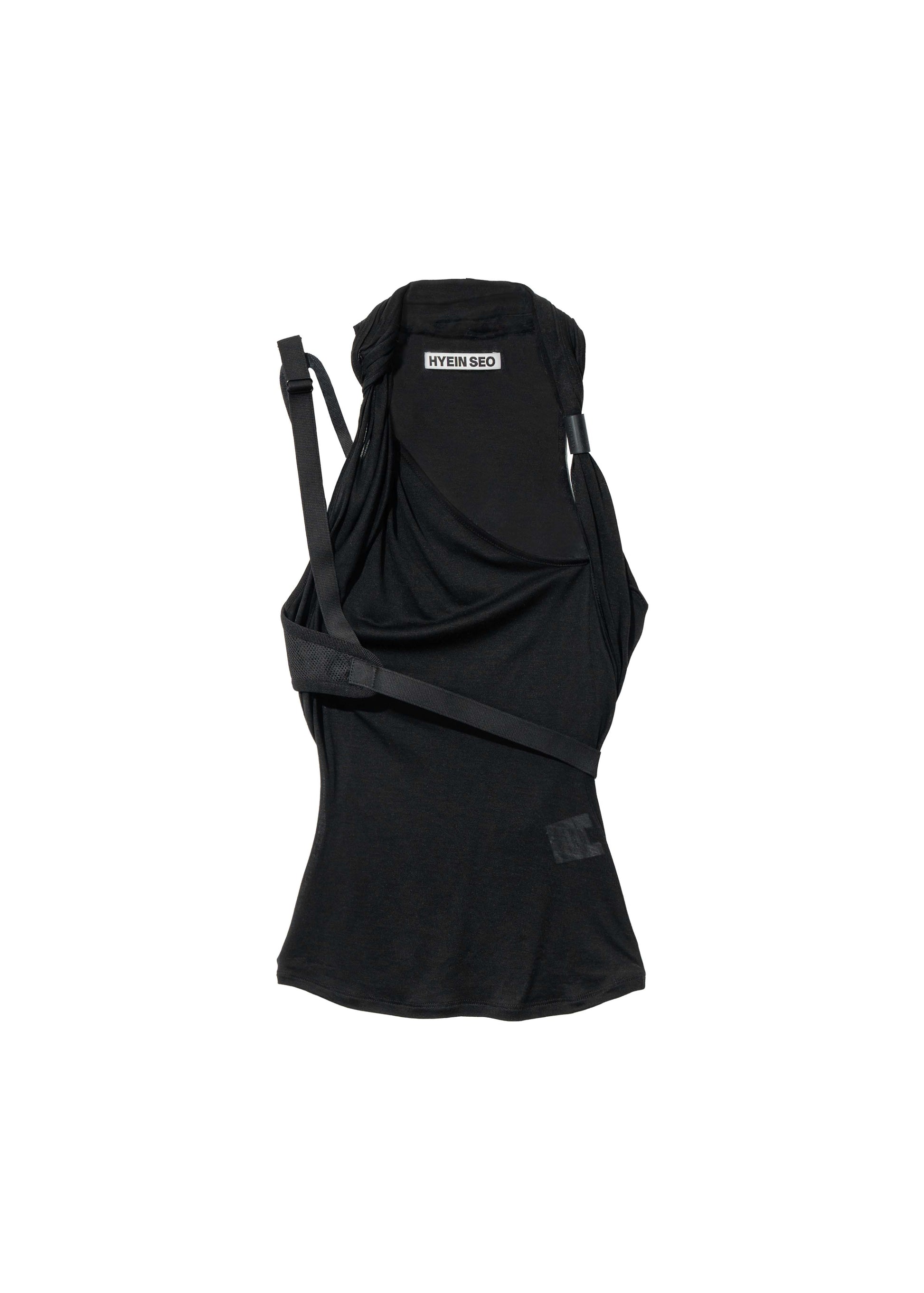 Hyein Seo - Sleeveless Knot Top w/ Back Strap (Black) product image 4 | TRAB K-Fashion Australia