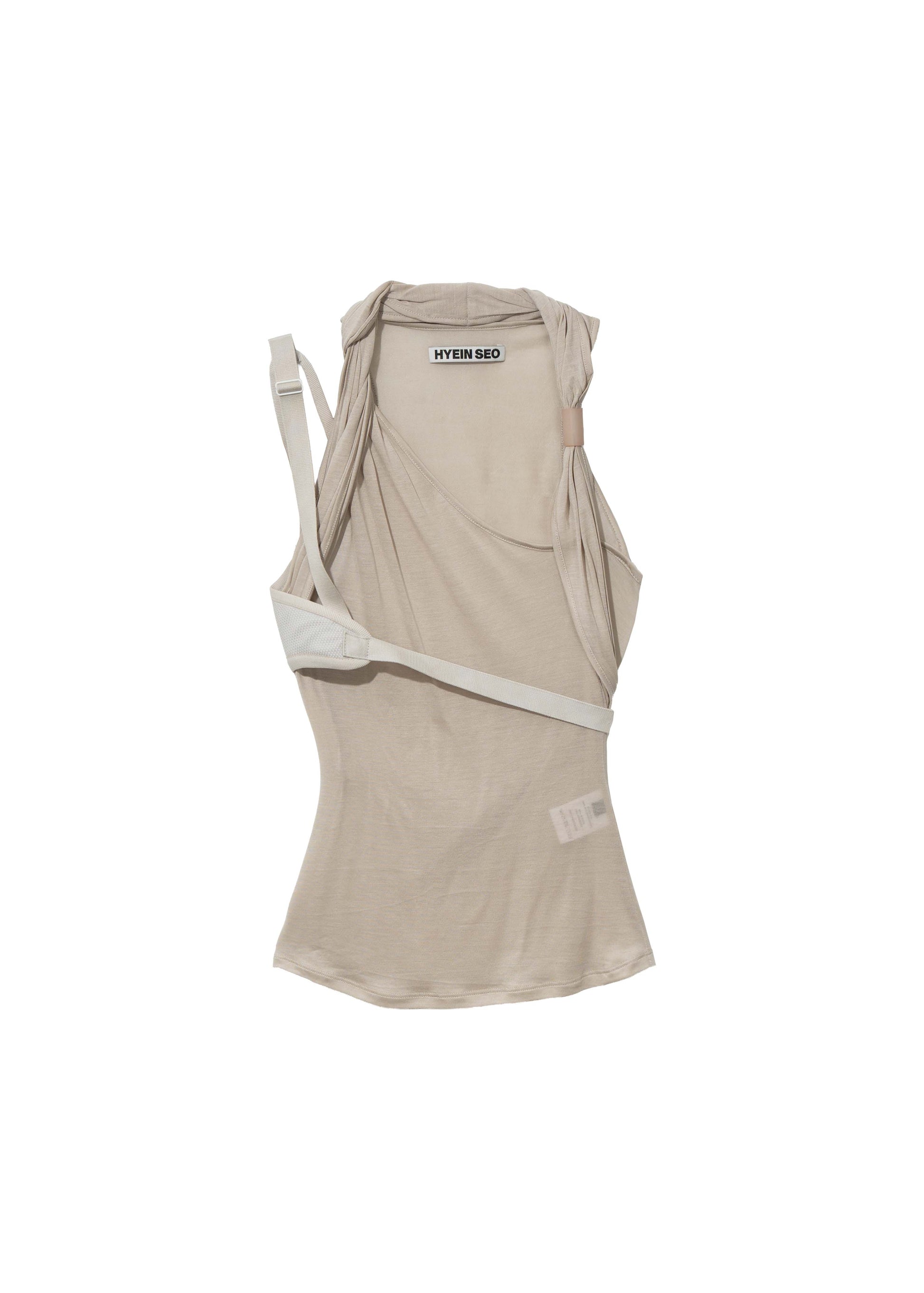 Hyein Seo - Sleeveless Knot Top w/ Back Strap (Moss Beige) product image 6 | TRAB K-Fashion Australia
