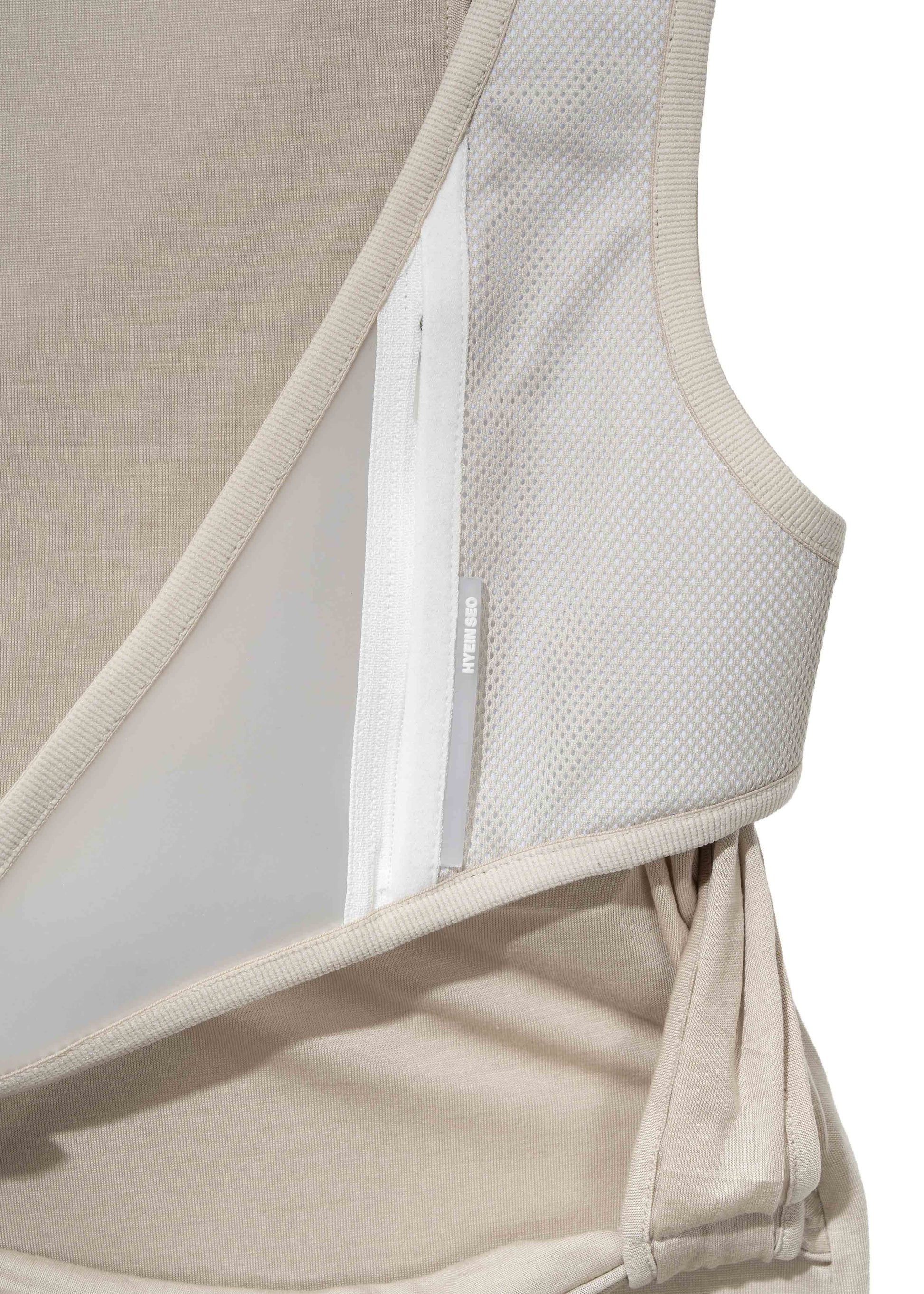 Hyein Seo - Sleeveless Knot Top w/ Back Strap (Moss Beige) product image 9 | TRAB K-Fashion Australia