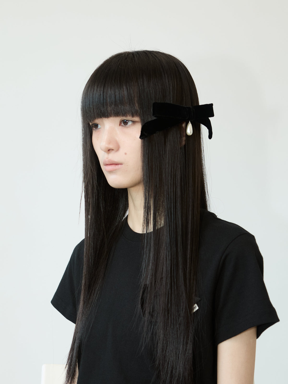 Kimhe Kim - Pearl Ribbon Hair Pin (Black) product image 1 | TRAB K-Fashion Australia